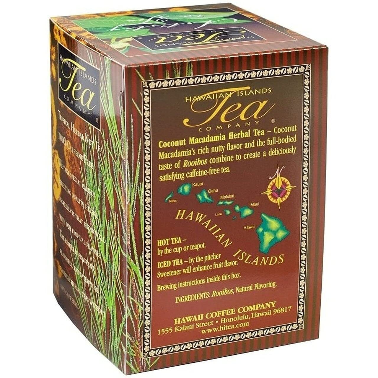 Hawaiian Islands Tea Company Mango Maui Black Tea, All Natural - 20 Teabags (1 Box)