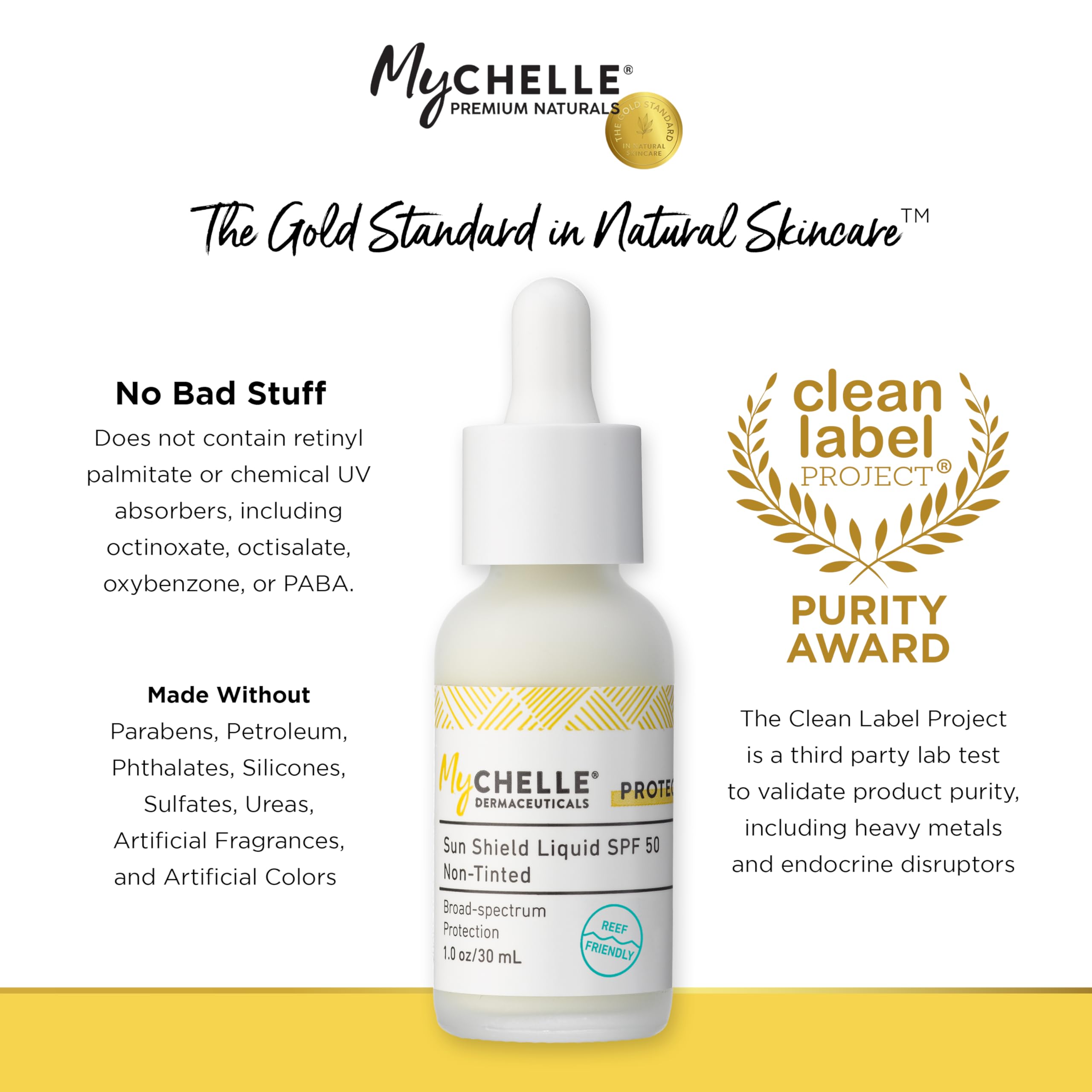 MyCHELLE Sun Shield Stick SPF 50 Tinted - Mineral Reef Safe Sunscreen for Face
