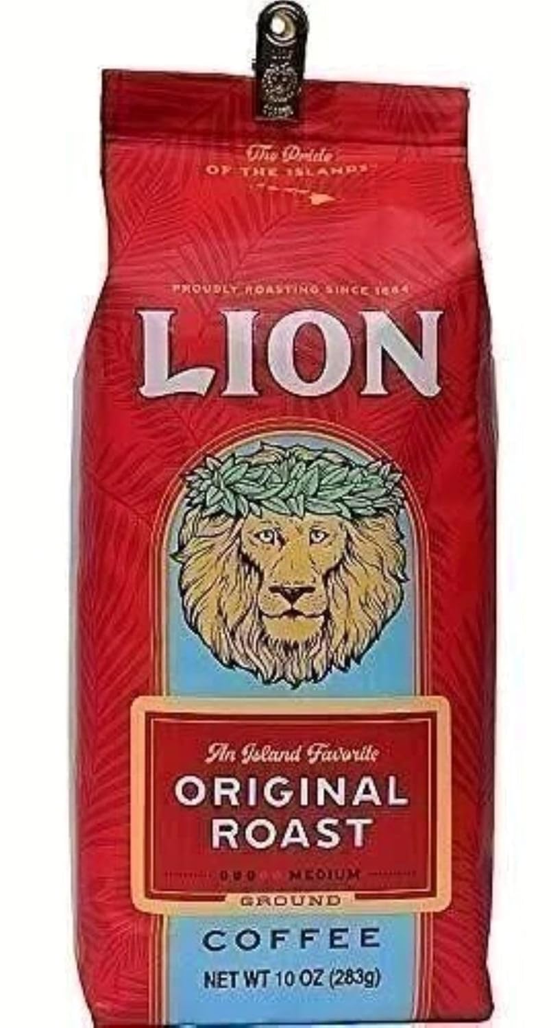 Lion Coffee, Original, Medium Roast, Ground, 10 Ounce Bag