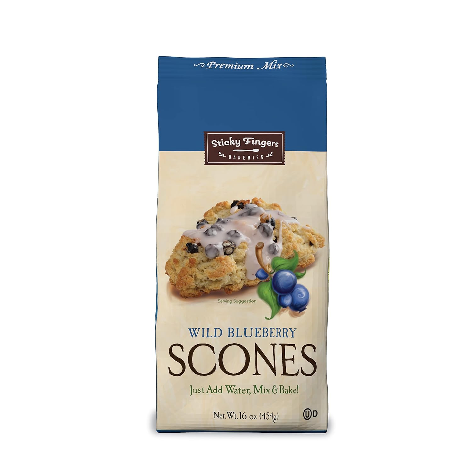 English Scone Mix, Wild Blueberry by Sticky Fingers Bakeries – Easy to Make English Scones Fresh Baked, Makes 12 Scones (1pk)