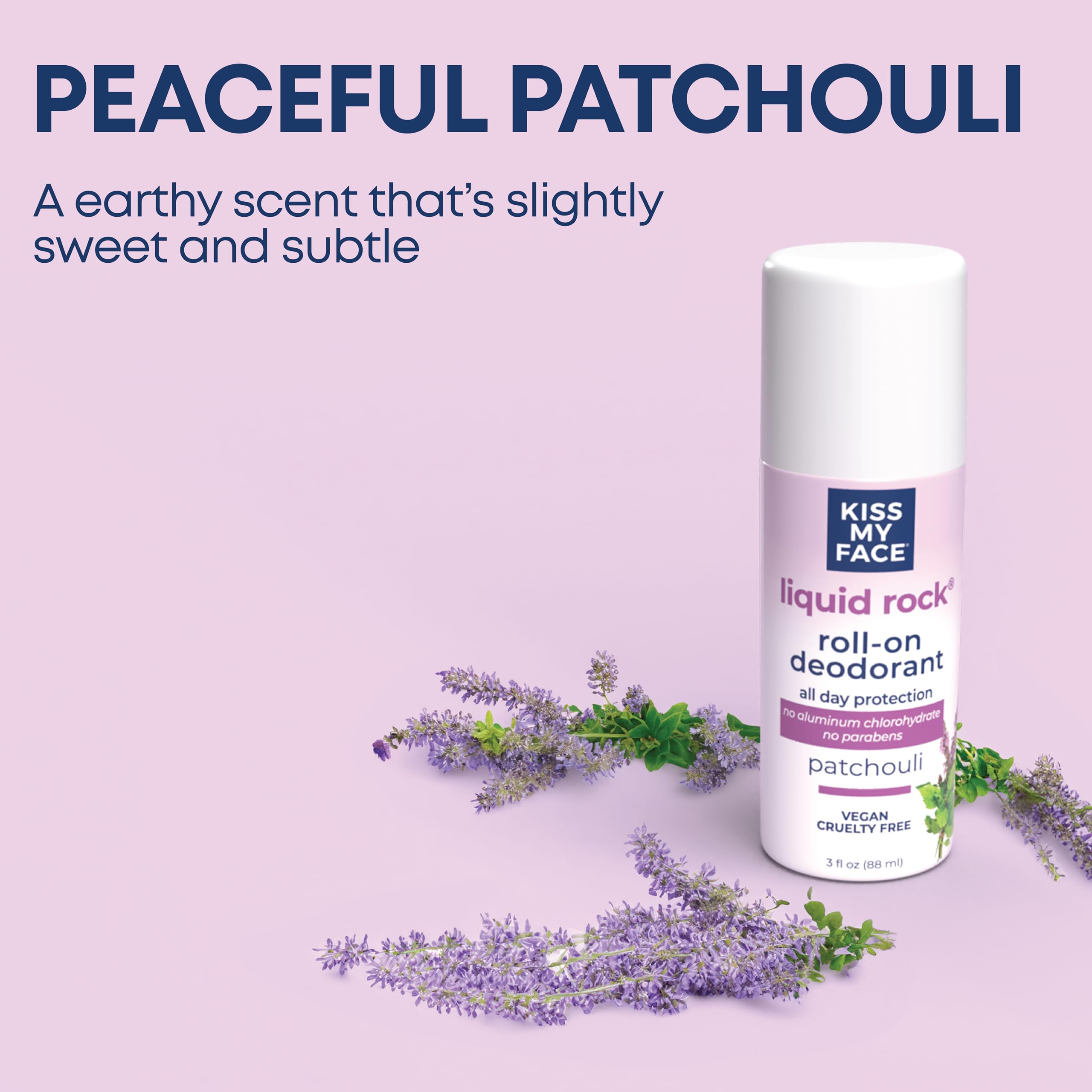 Kiss My Face Liquid Rock Roll On Deodorant - Patchouli, 3 oz