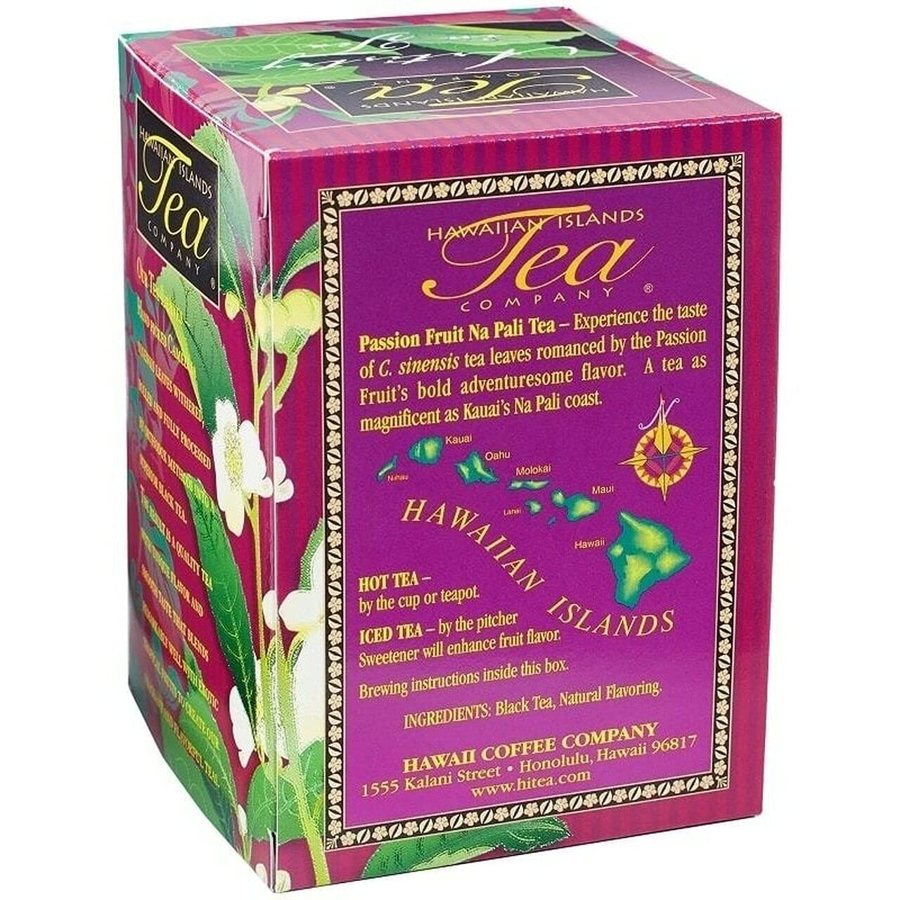 Hawaiian Islands Tea Company Mango Maui Black Tea, All Natural - 20 Teabags (1 Box)