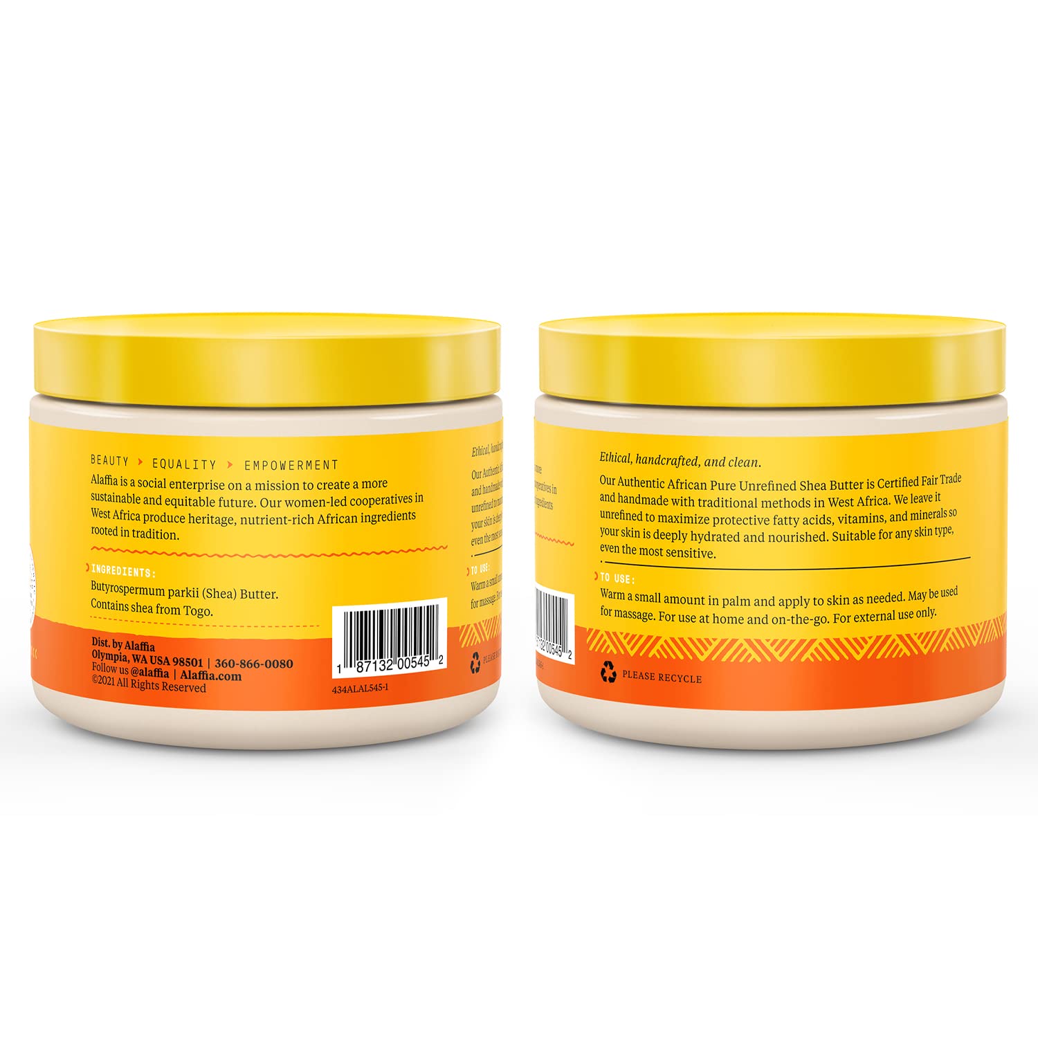 Alaffia, Pure Unrefined Shea Butter, Unscented, 11 oz