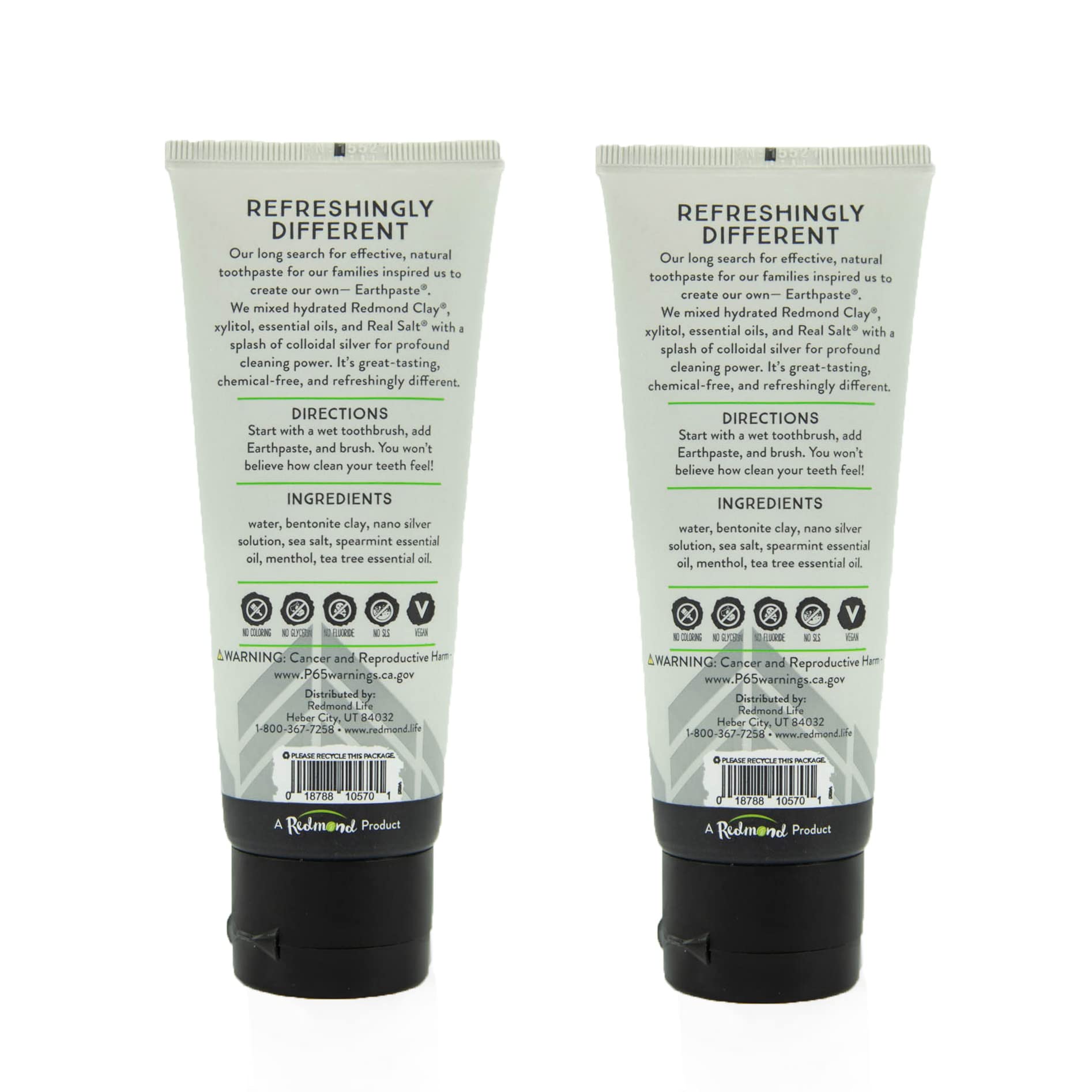 REDMOND - Earthpaste All Natural Non-Fluoride Vegan Non GMO Real Ingredients Toothpaste, Wintergreen 4 Ounce Tube (Pack of 3) (Packaging May Vary)