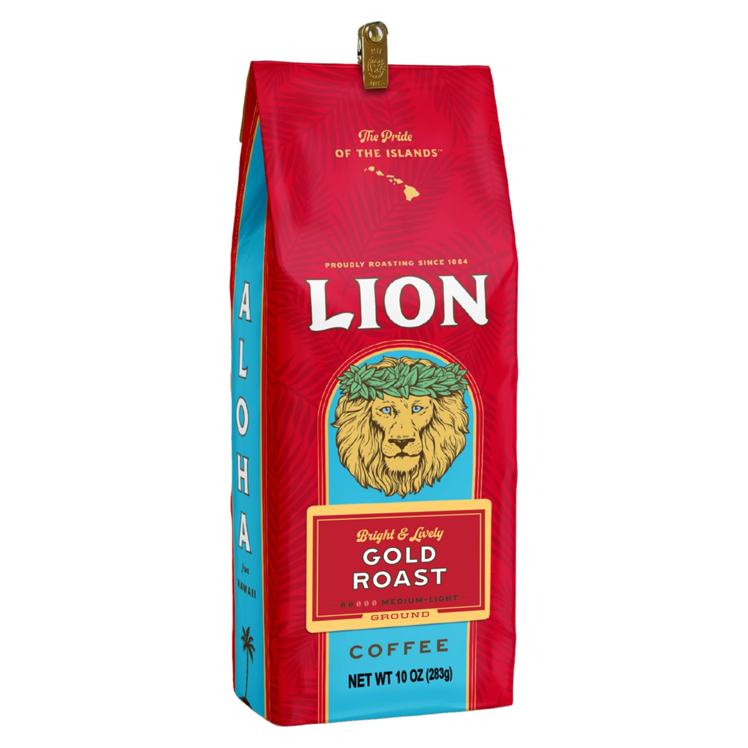 Lion Coffee Vanilla Macadamia Flavored Ground Coffee, Light Roast, Hawaiian Inspired Taste - 10 Ounce Bag