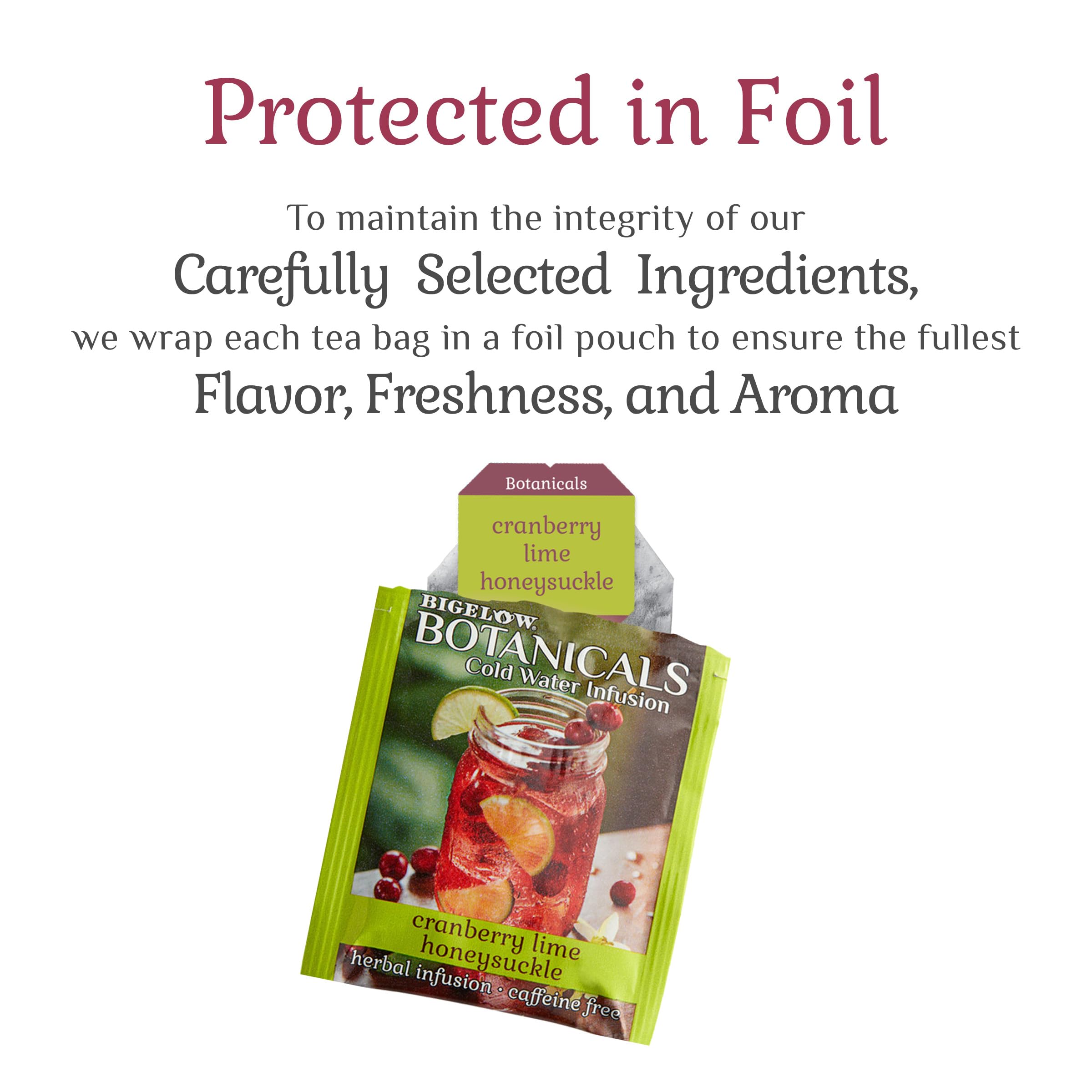 Bigelow Botanicals Cold Water Infusion Strawberry Lemon Orange Blossom Tea Bags 18 Count Box (Pack of 1), Herbal Infusion, Caffeine Free, 18 Tea Bags Total