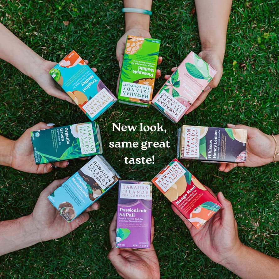 Hawaiian Islands Tea Company Mango Maui Black Tea, All Natural - 20 Teabags (1 Box)