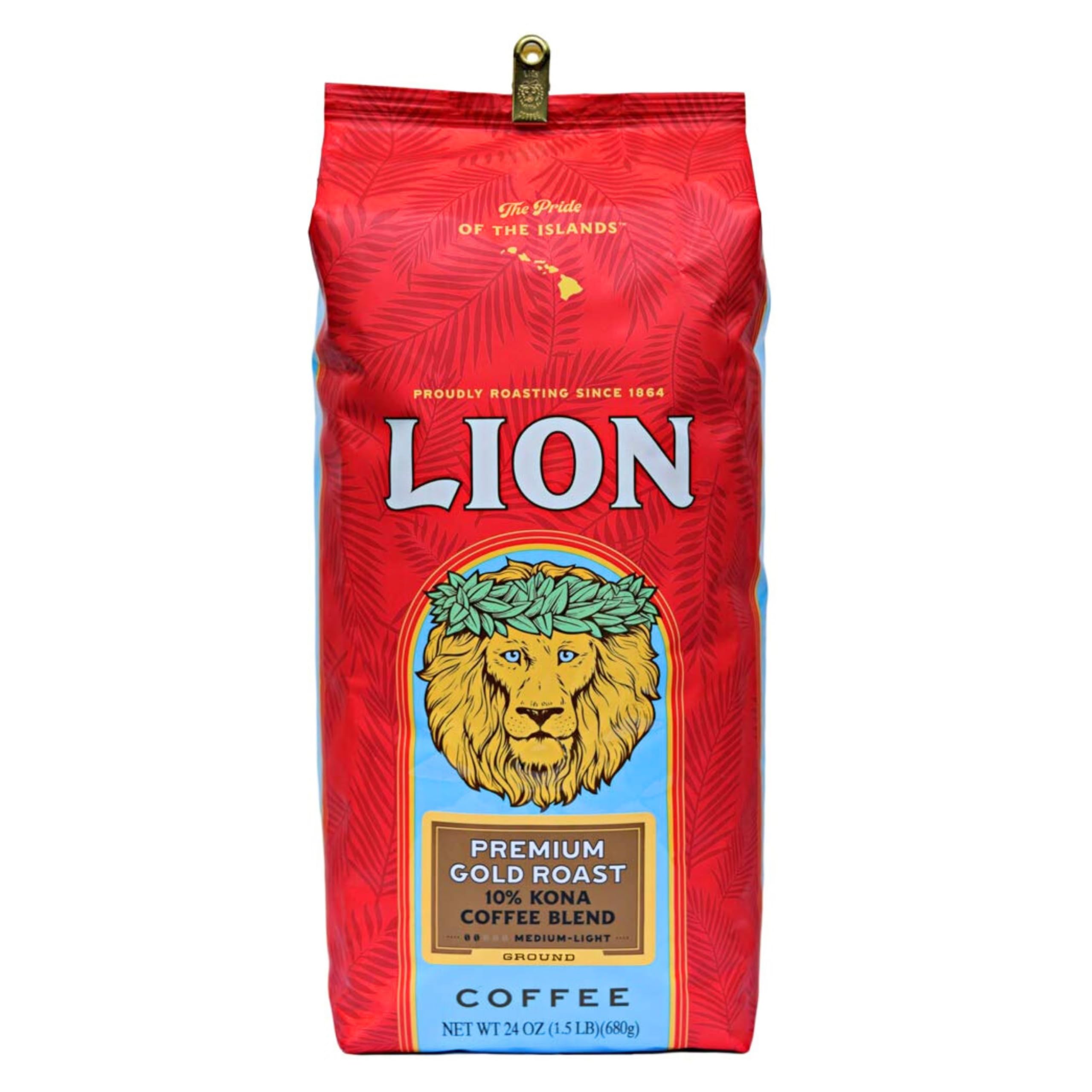 Lion Coffee Vanilla Macadamia Flavored Ground Coffee, Light Roast, Hawaiian Inspired Taste - 10 Ounce Bag