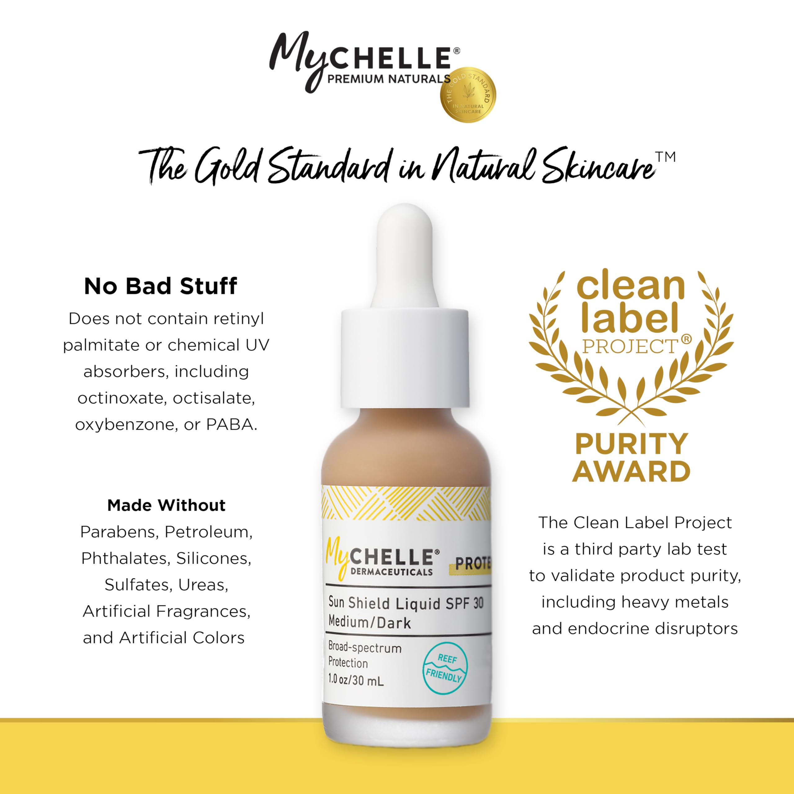 MyCHELLE Sun Shield Stick SPF 50 Tinted - Mineral Reef Safe Sunscreen for Face