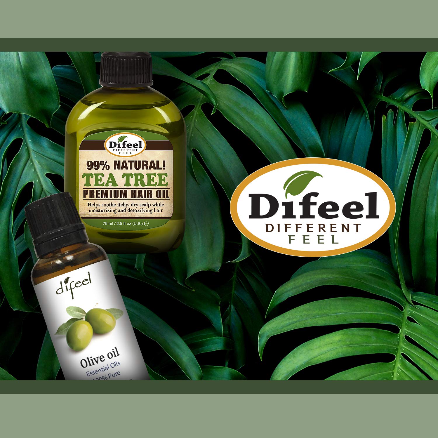 Difeel Premium Natural Hair Oil - Olive Oil 2.5 ounce