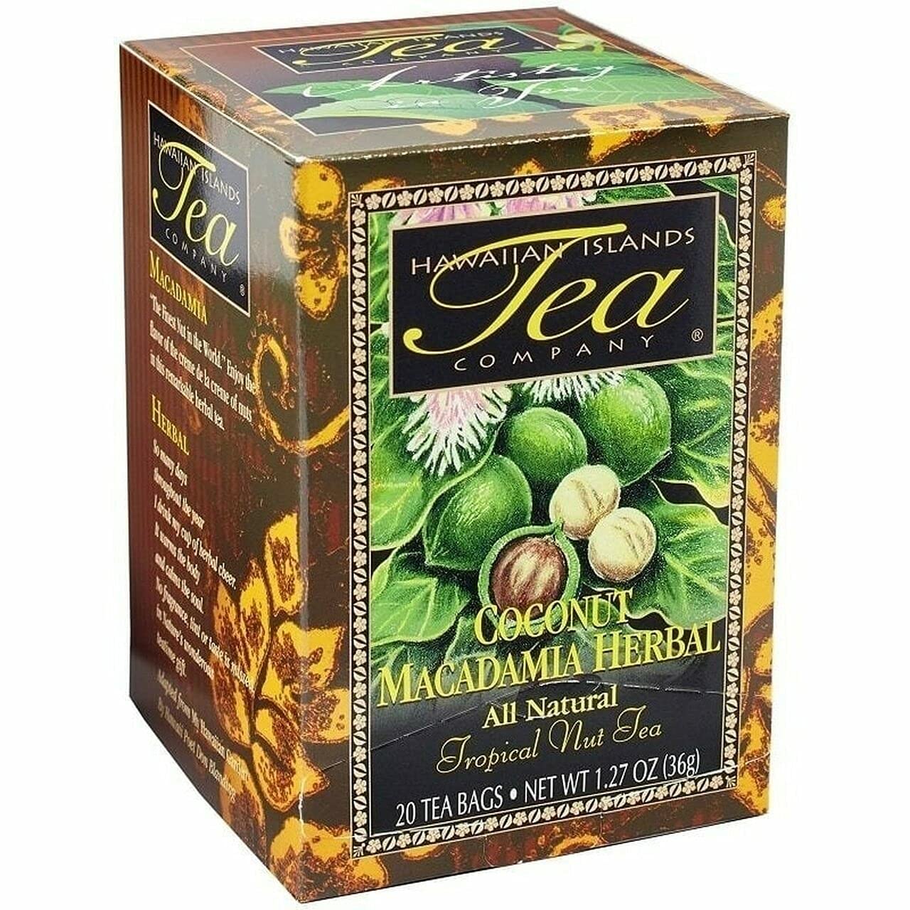 Hawaiian Islands Tea Company Mango Maui Black Tea, All Natural - 20 Teabags (1 Box)