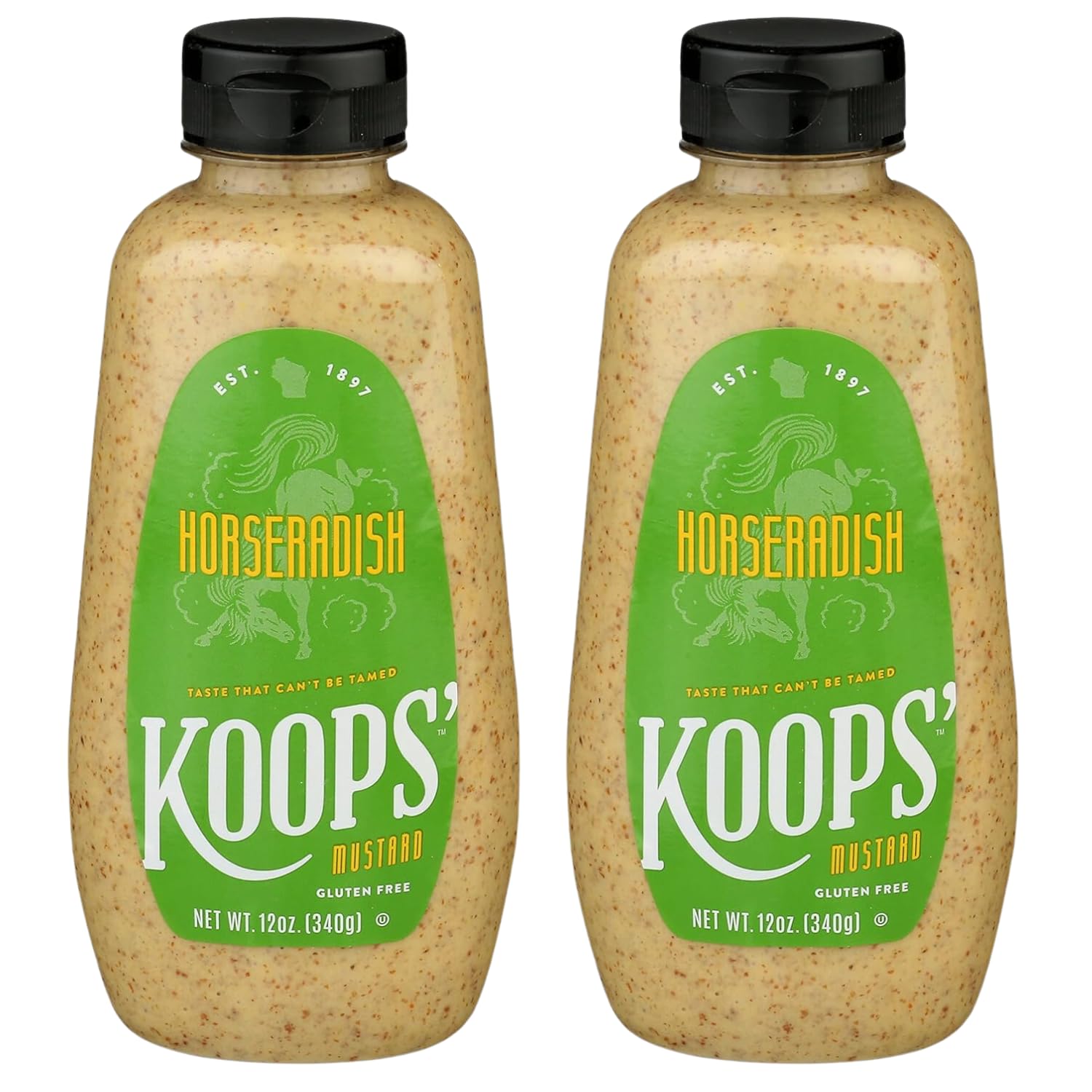 Koops' Organic Stone Ground Mustard – Old-Fashioned Mustard, Gluten-Free, Kosher, Non-GMO, USDA Certified Organic Mustard, Made in USA, From Quality Mustard Seeds – 12 Oz, Pack of 1