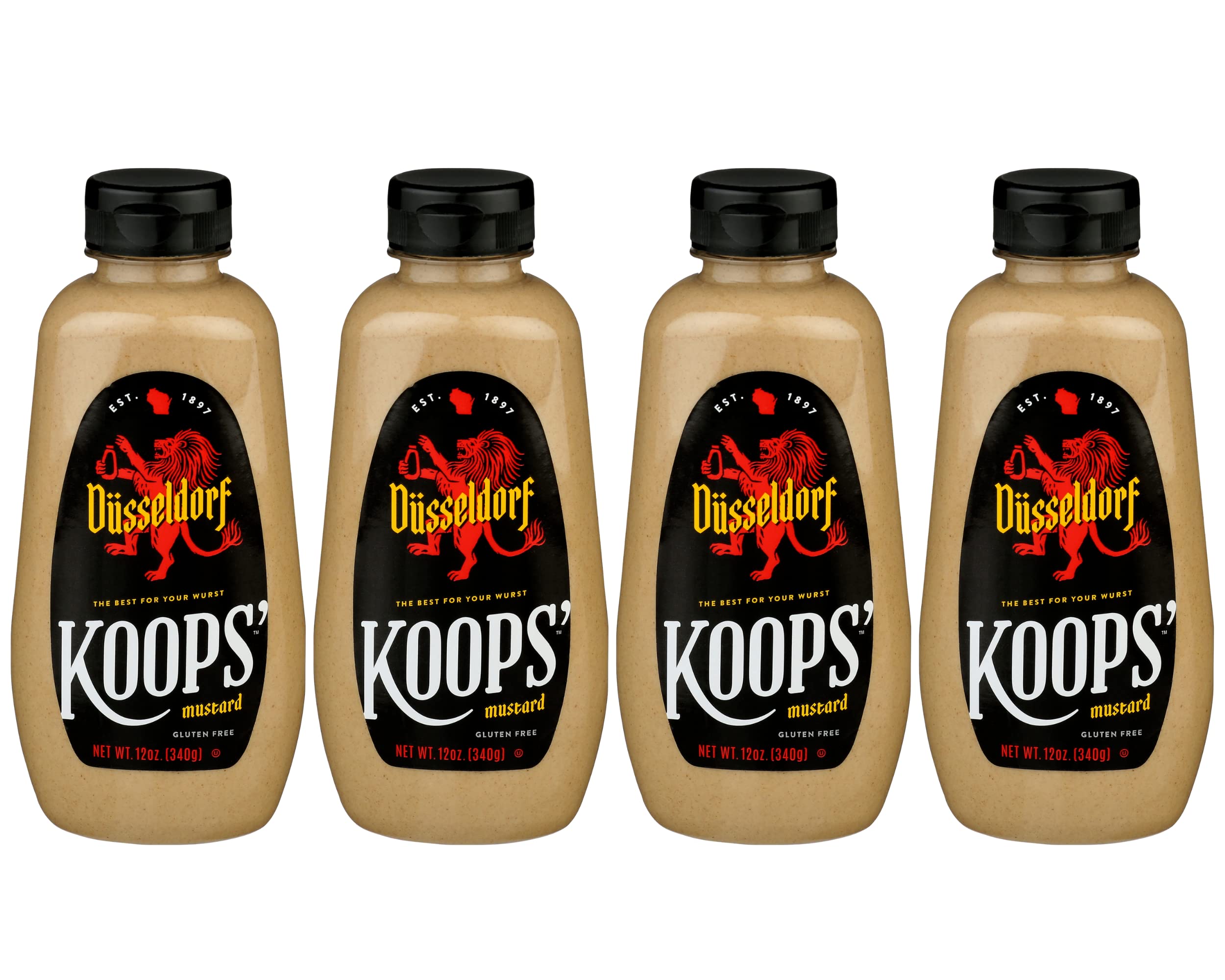 Koops' Organic Stone Ground Mustard – Old-Fashioned Mustard, Gluten-Free, Kosher, Non-GMO, USDA Certified Organic Mustard, Made in USA, From Quality Mustard Seeds – 12 Oz, Pack of 1