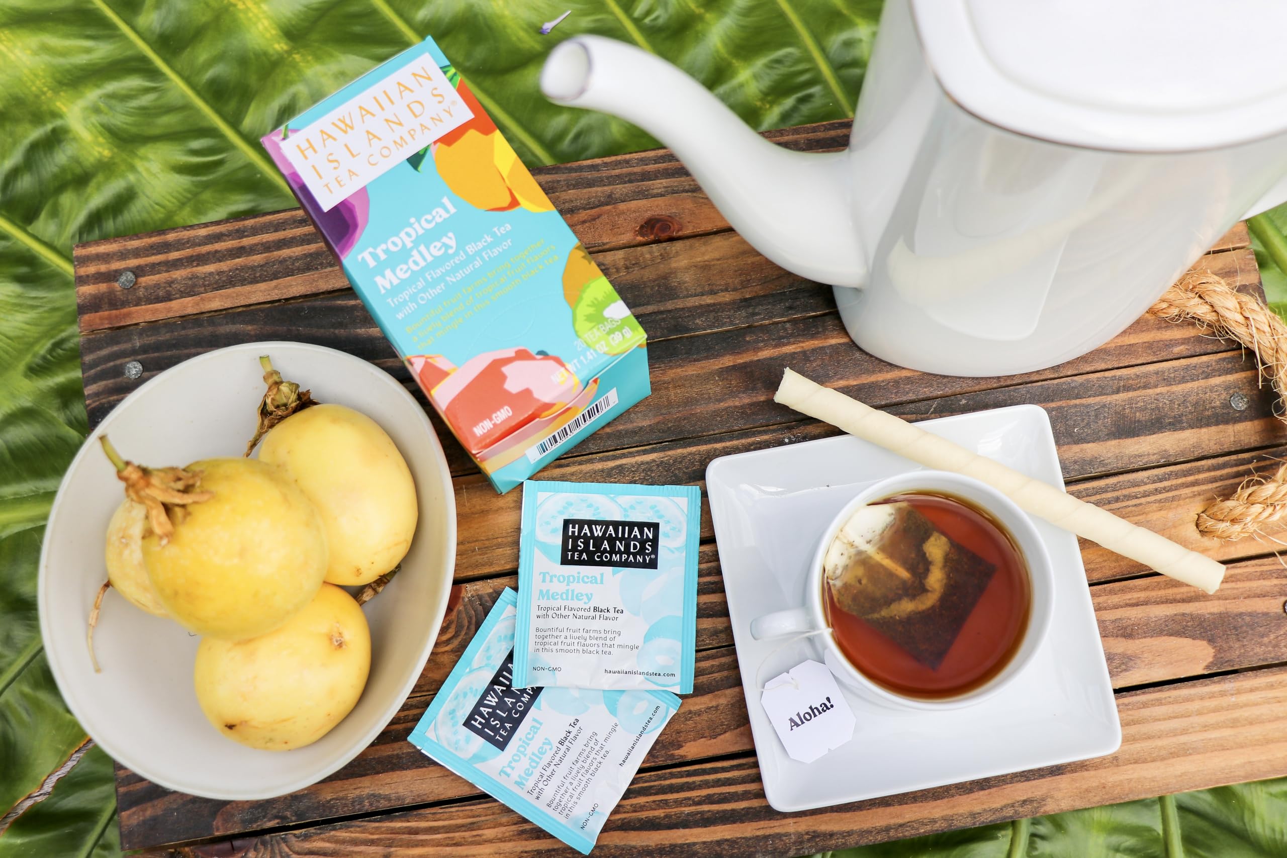 Hawaiian Islands Tea Company Mango Maui Black Tea, All Natural - 20 Teabags (1 Box)