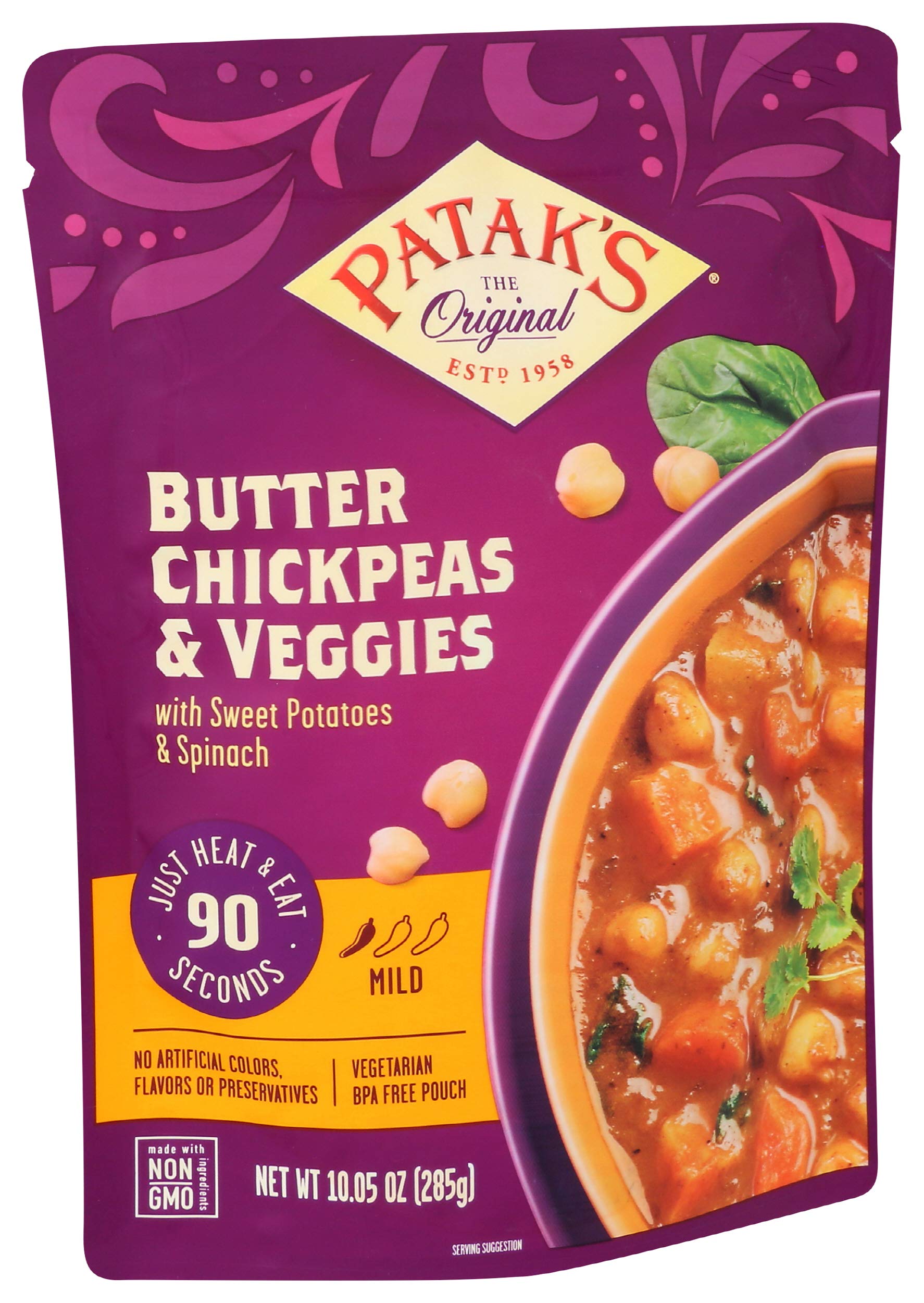 Patak’s Lentil & Veggie Tikka Masala - Vegetarian Indian Curry w/Lentils, Beans, Pumpkin, Sweet Potatoes & Vegetables - Ready-to-Eat Microwaveable Meal - Serve with Rice or Naan - 10.5oz (Pack of 6)