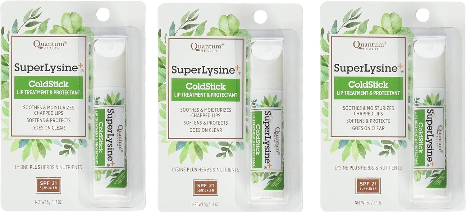 Super Lysine Plus+ ColdStick, SPF 21, Regular 0.18 oz (Pack of 3) by Quantum Research