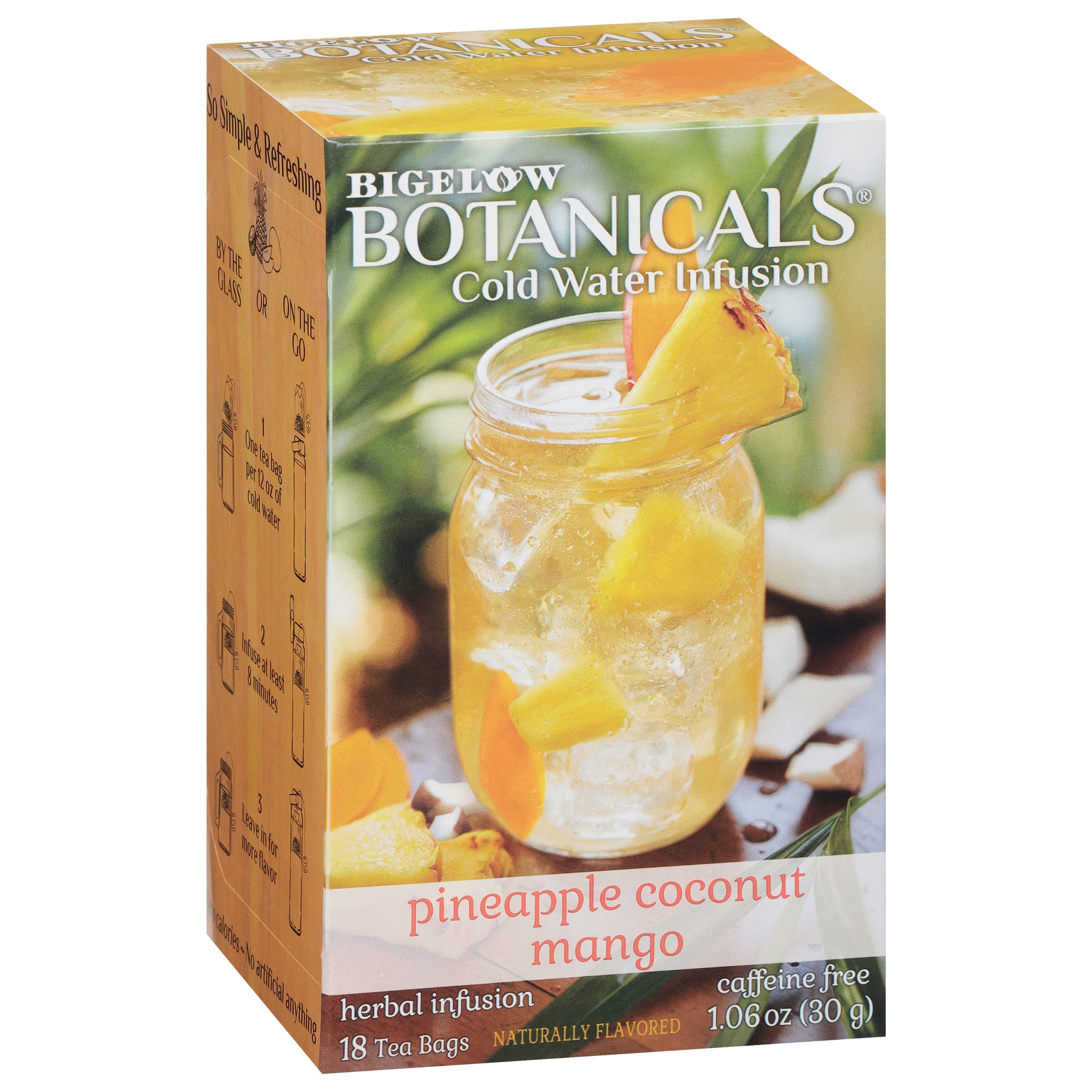 Bigelow Botanicals Cold Water Infusion Strawberry Lemon Orange Blossom Tea Bags 18 Count Box (Pack of 1), Herbal Infusion, Caffeine Free, 18 Tea Bags Total