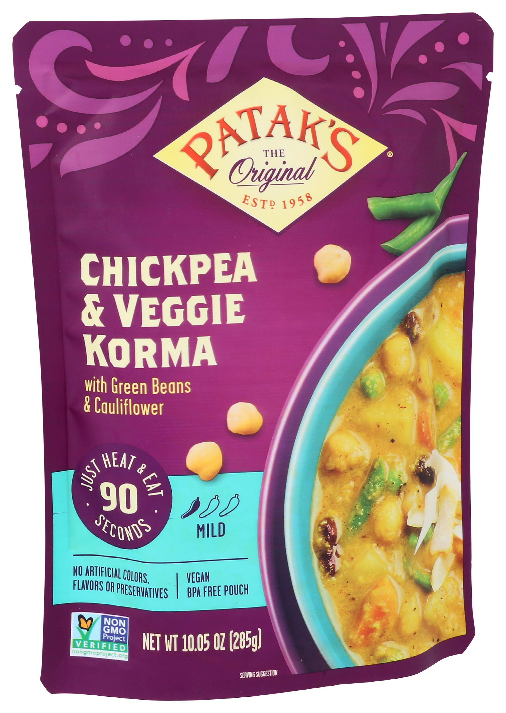 Patak’s Lentil & Veggie Tikka Masala - Vegetarian Indian Curry w/Lentils, Beans, Pumpkin, Sweet Potatoes & Vegetables - Ready-to-Eat Microwaveable Meal - Serve with Rice or Naan - 10.5oz (Pack of 6)