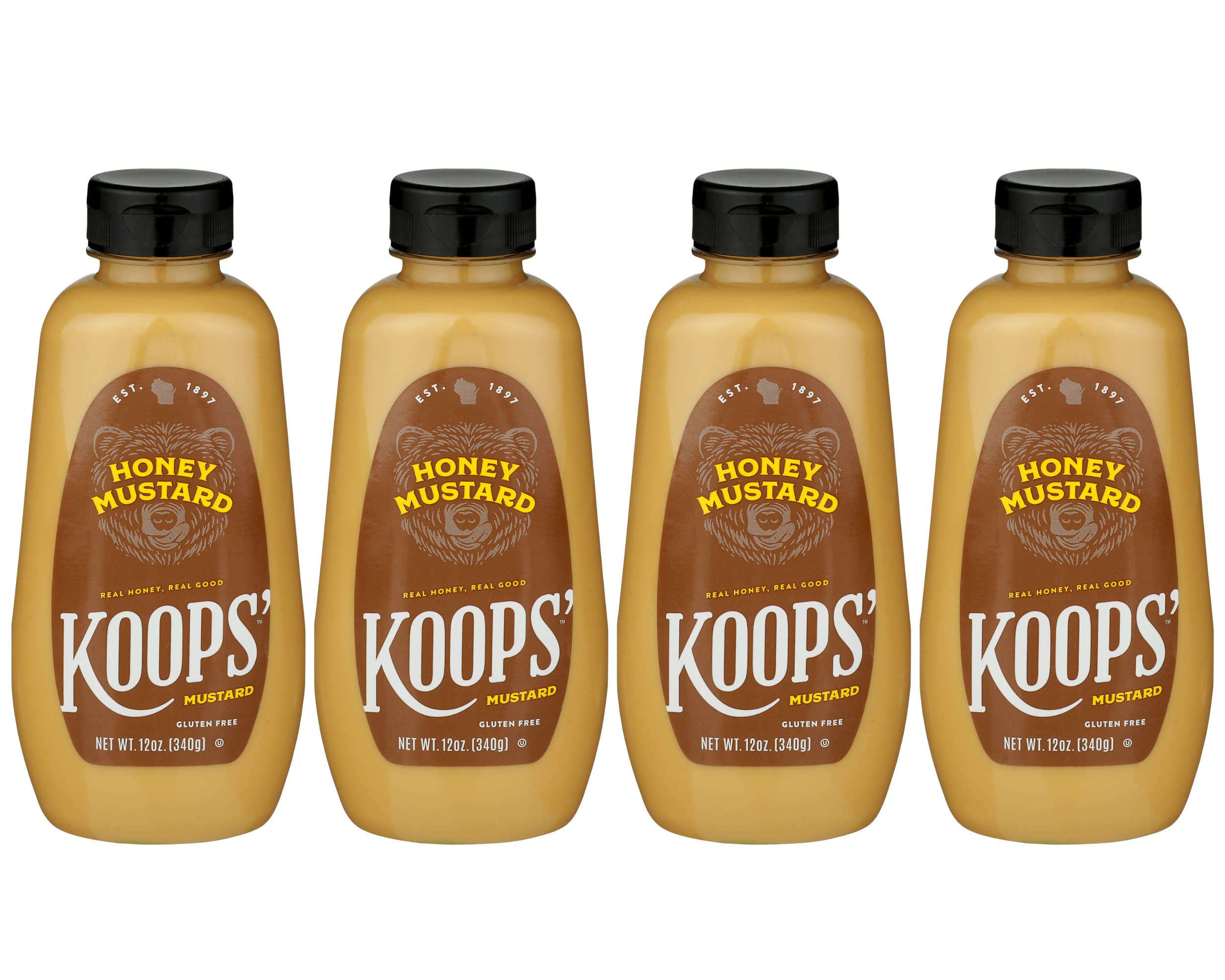 Koops' Organic Stone Ground Mustard – Old-Fashioned Mustard, Gluten-Free, Kosher, Non-GMO, USDA Certified Organic Mustard, Made in USA, From Quality Mustard Seeds – 12 Oz, Pack of 1