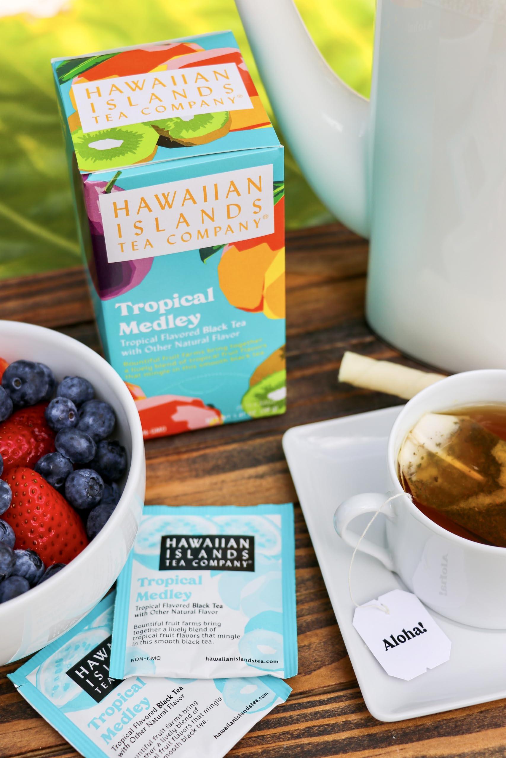 Hawaiian Islands Tea Company Mango Maui Black Tea, All Natural - 20 Teabags (1 Box)