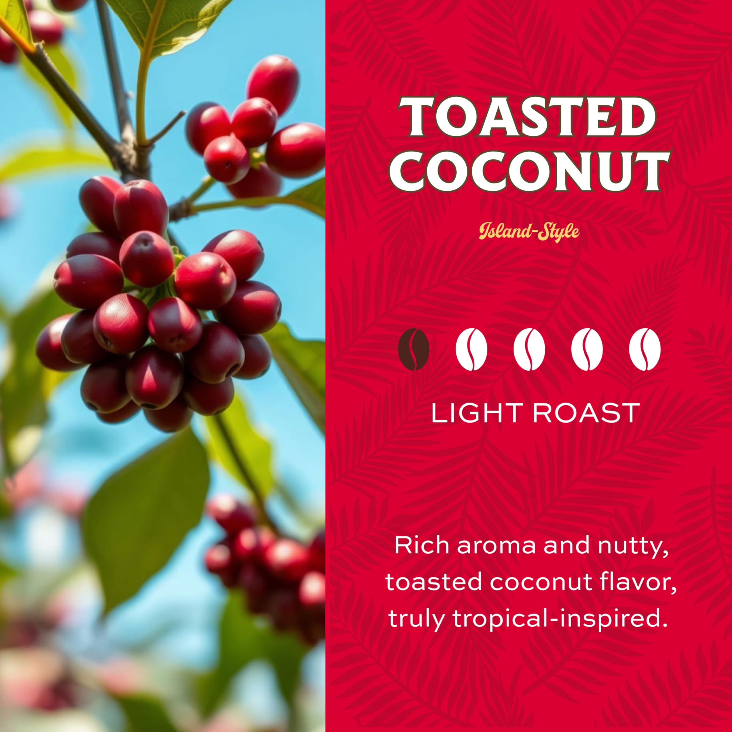 Lion Coffee Vanilla Macadamia Flavored Ground Coffee, Light Roast, Hawaiian Inspired Taste - 10 Ounce Bag