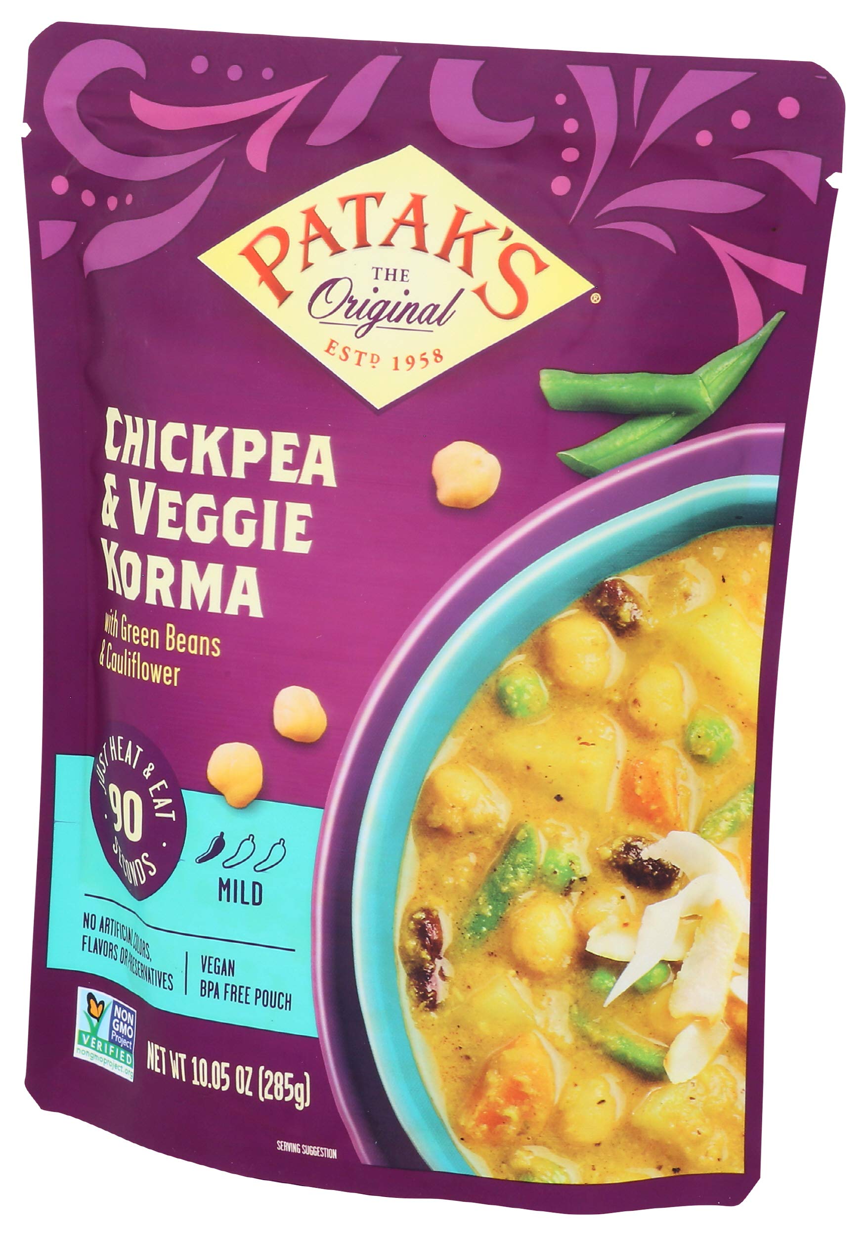 Patak’s Lentil & Veggie Tikka Masala - Vegetarian Indian Curry w/Lentils, Beans, Pumpkin, Sweet Potatoes & Vegetables - Ready-to-Eat Microwaveable Meal - Serve with Rice or Naan - 10.5oz (Pack of 6)