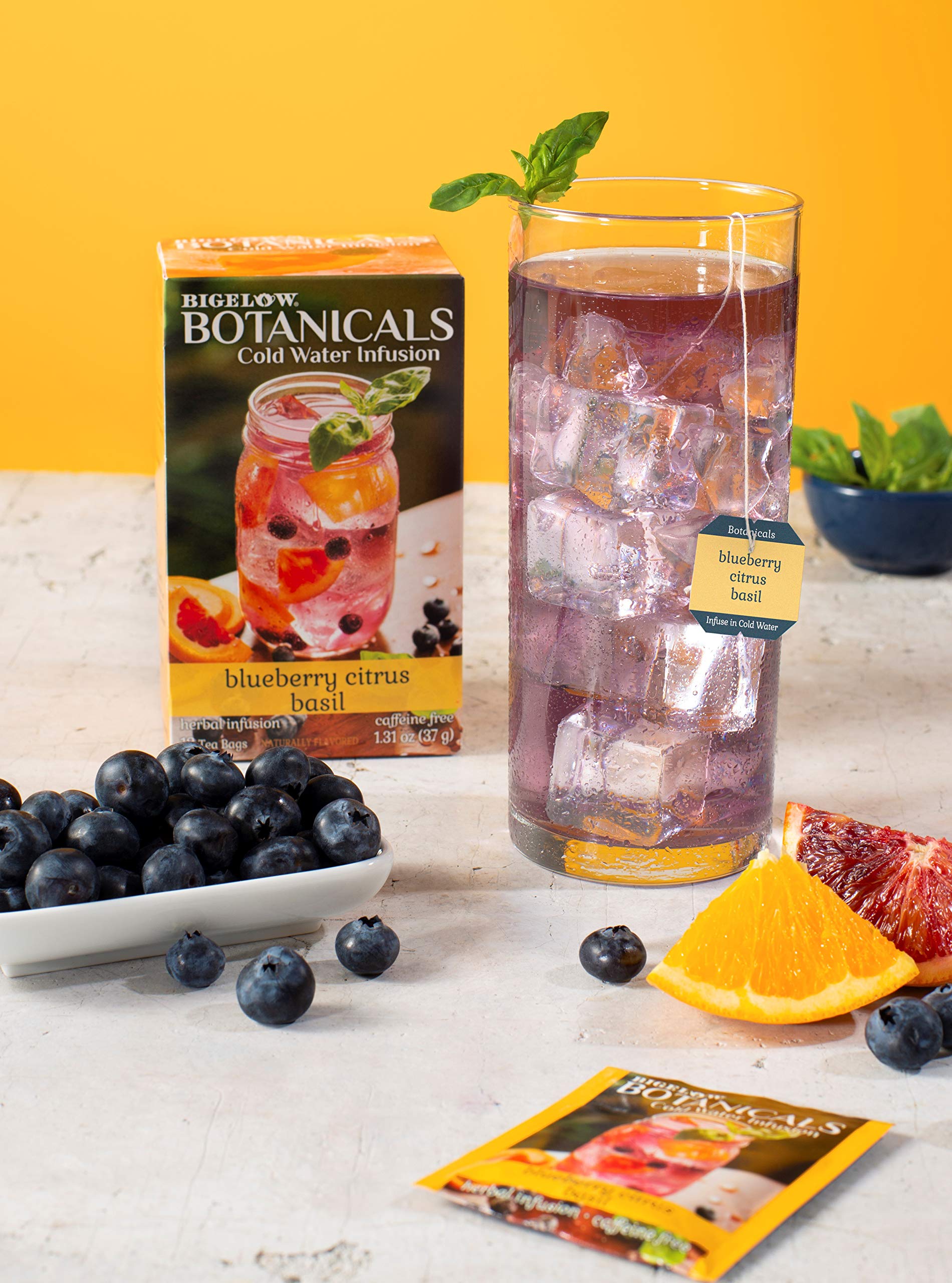 Bigelow Botanicals Cold Water Infusion Strawberry Lemon Orange Blossom Tea Bags 18 Count Box (Pack of 1), Herbal Infusion, Caffeine Free, 18 Tea Bags Total