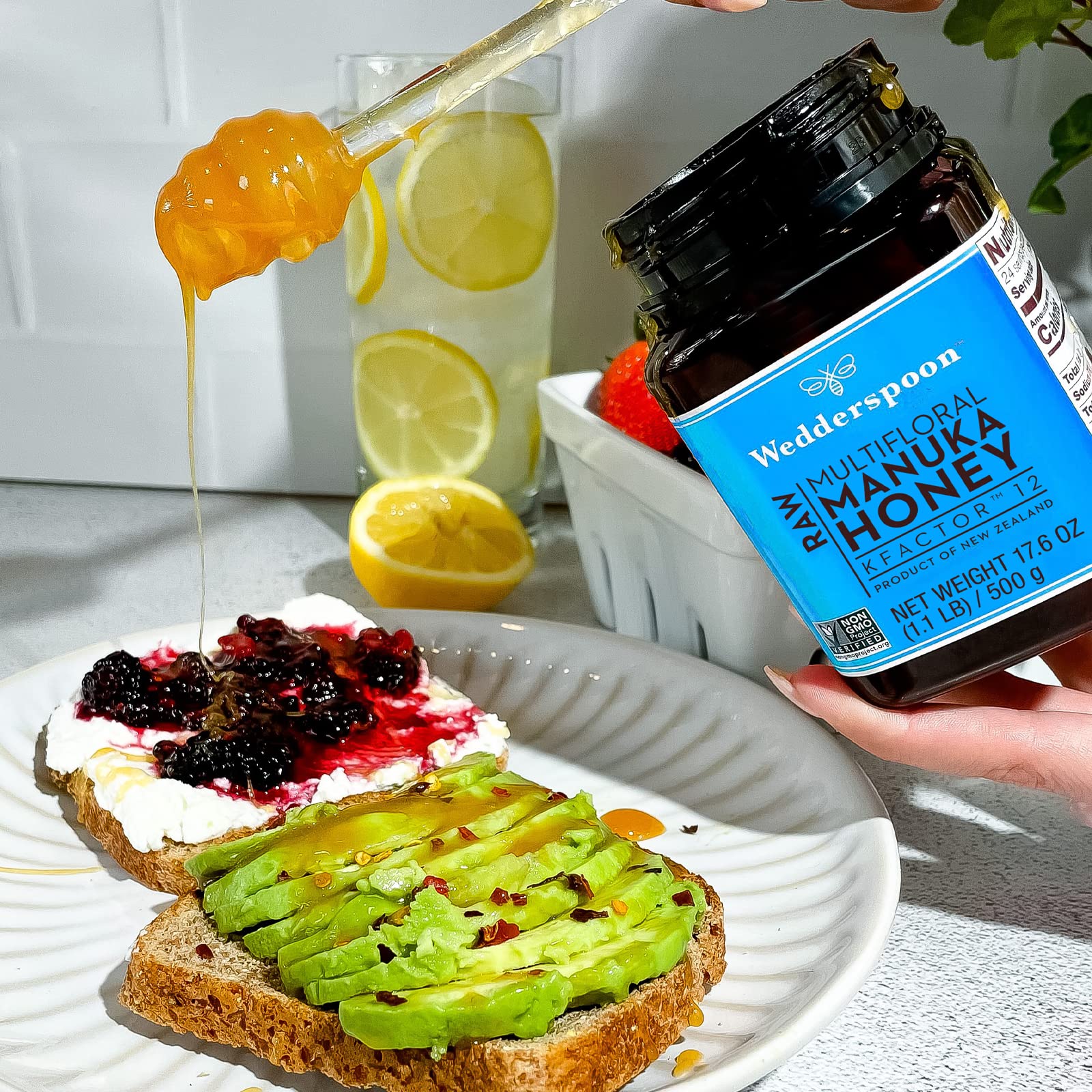 Wedderspoon Raw Premium Manuka Honey, KFactor 12, 8.8 Oz, Unpasteurized, Genuine New Zealand Honey, Non-GMO Superfood, Traceable from Our Hives to Your Home