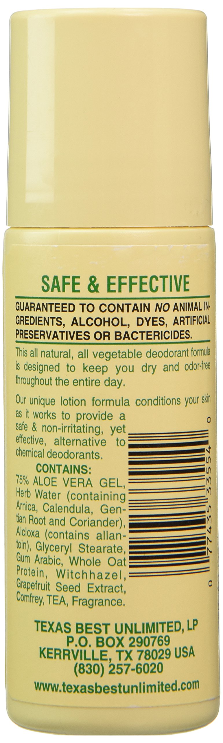 Alvera All Natural Roll-On Deodorant Aloe & Almonds - 3 Fl Oz, 4 pack