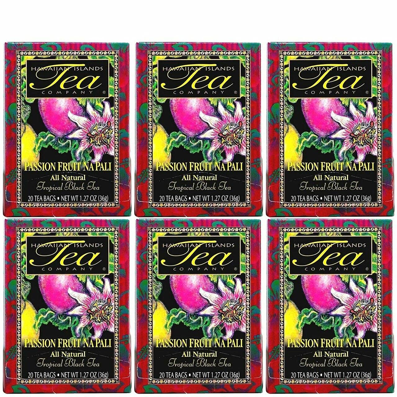 Hawaiian Islands Tea Company Mango Maui Black Tea, All Natural - 20 Teabags (1 Box)