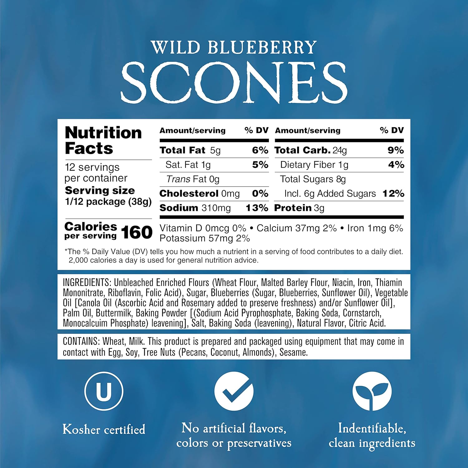 English Scone Mix, Wild Blueberry by Sticky Fingers Bakeries – Easy to Make English Scones Fresh Baked, Makes 12 Scones (1pk)