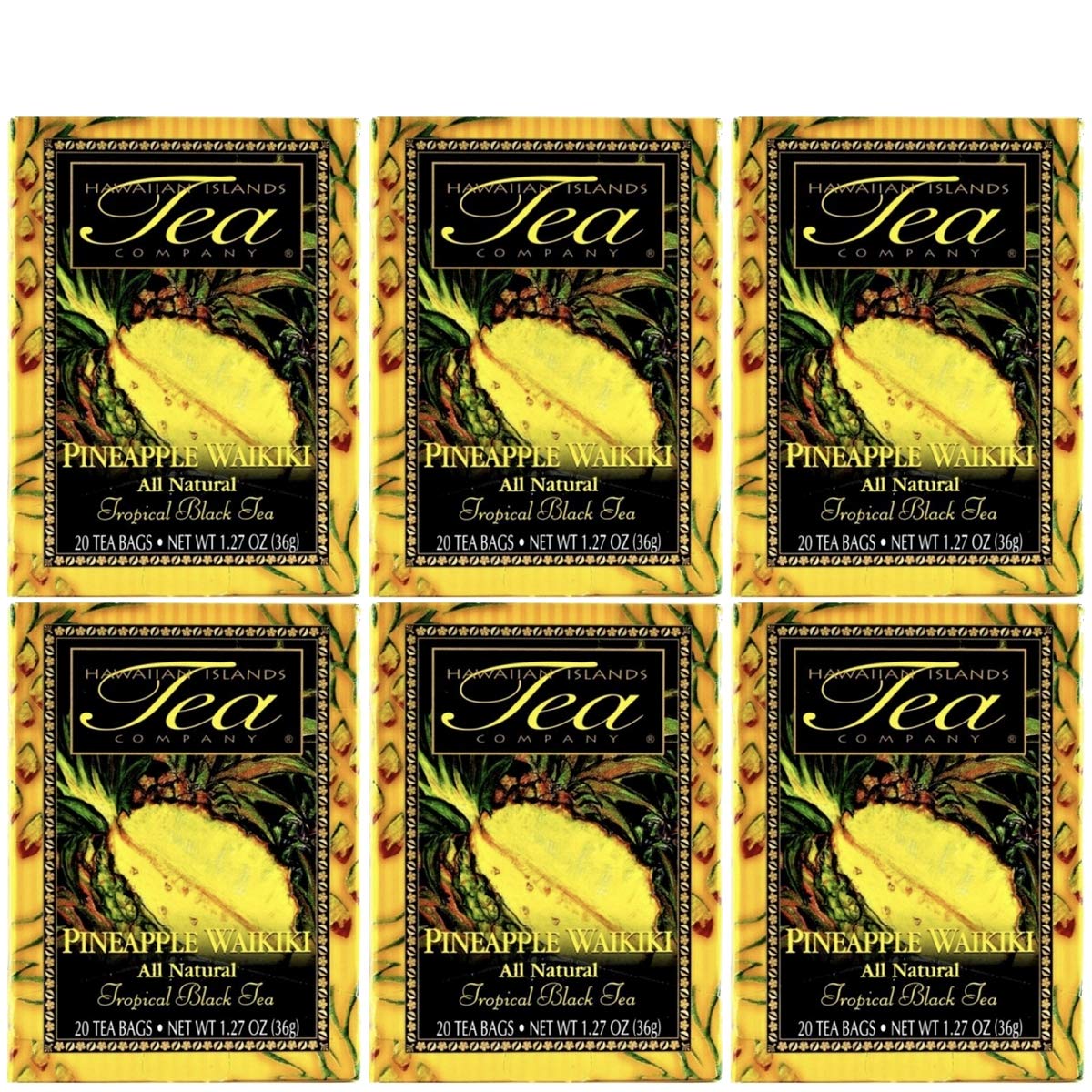 Hawaiian Islands Tea Company Mango Maui Black Tea, All Natural - 20 Teabags (1 Box)