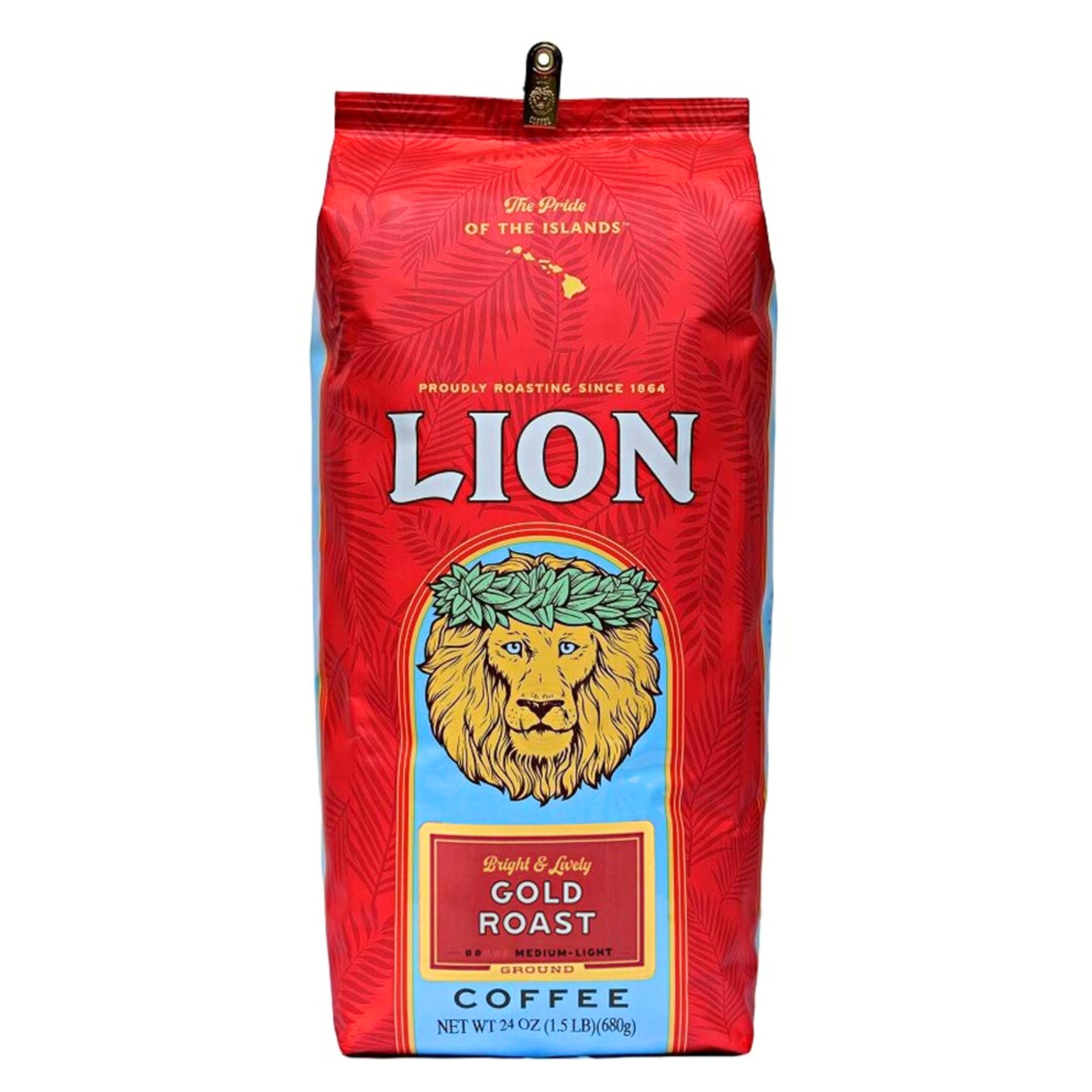 Lion Coffee Vanilla Macadamia Flavored Ground Coffee, Light Roast, Hawaiian Inspired Taste - 10 Ounce Bag