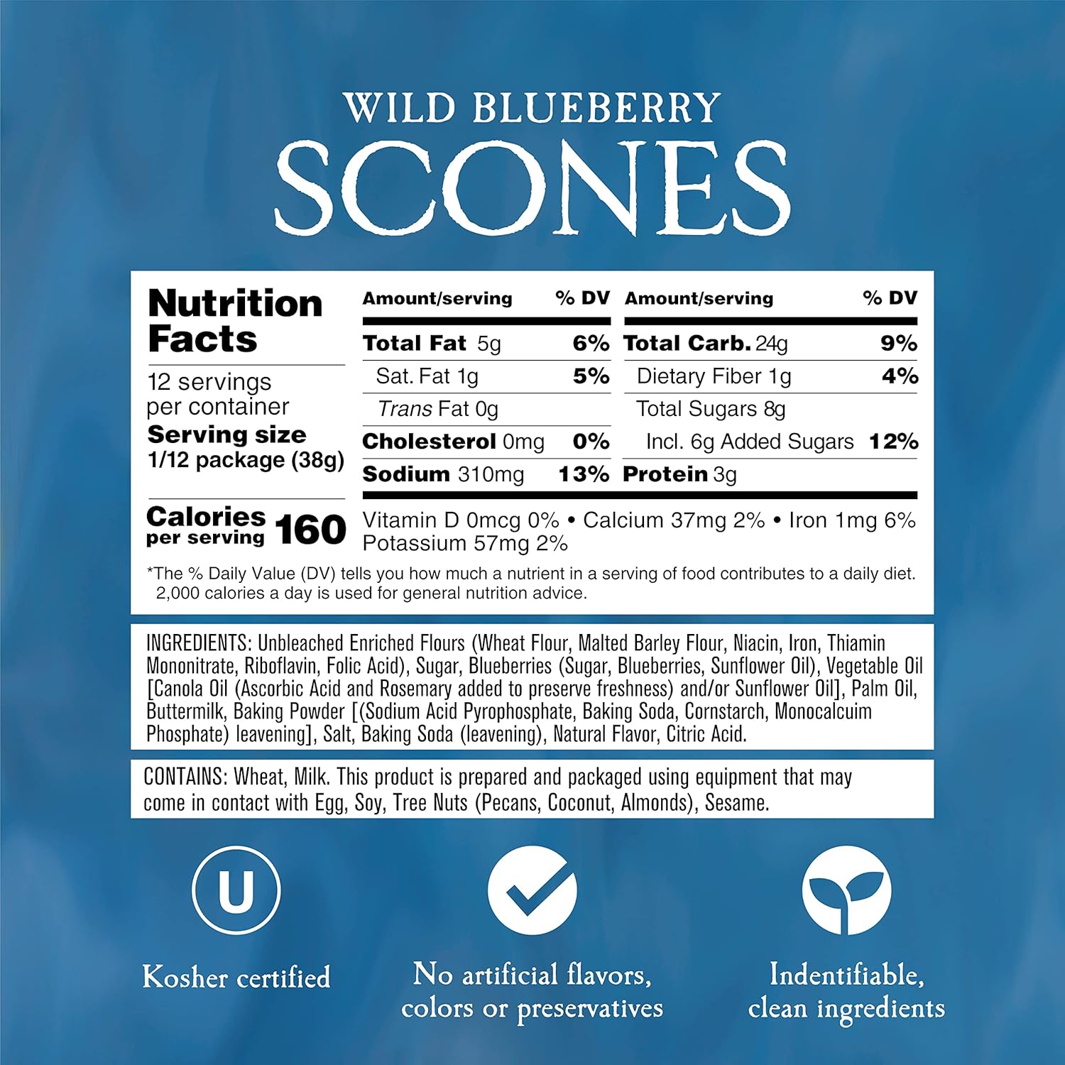 English Scone Mix, Wild Blueberry by Sticky Fingers Bakeries – Easy to Make English Scones Fresh Baked, Makes 12 Scones (1pk)