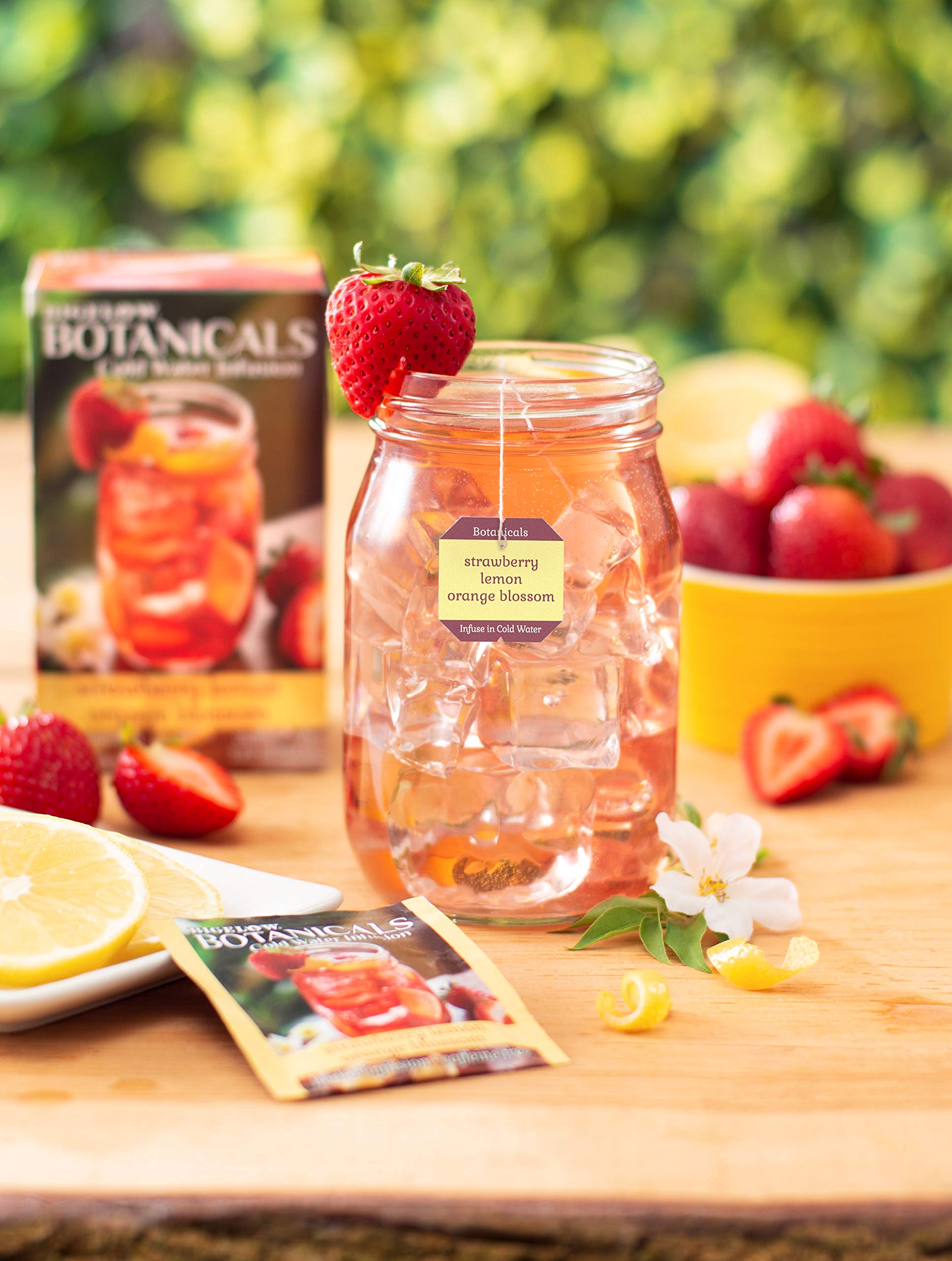 Bigelow Botanicals Cold Water Infusion Strawberry Lemon Orange Blossom Tea Bags 18 Count Box (Pack of 1), Herbal Infusion, Caffeine Free, 18 Tea Bags Total