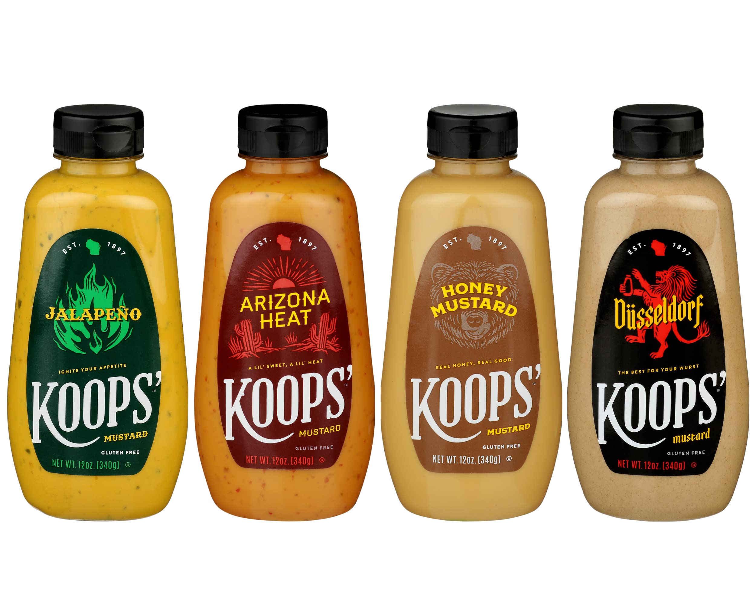 Koops' Organic Stone Ground Mustard – Old-Fashioned Mustard, Gluten-Free, Kosher, Non-GMO, USDA Certified Organic Mustard, Made in USA, From Quality Mustard Seeds – 12 Oz, Pack of 1