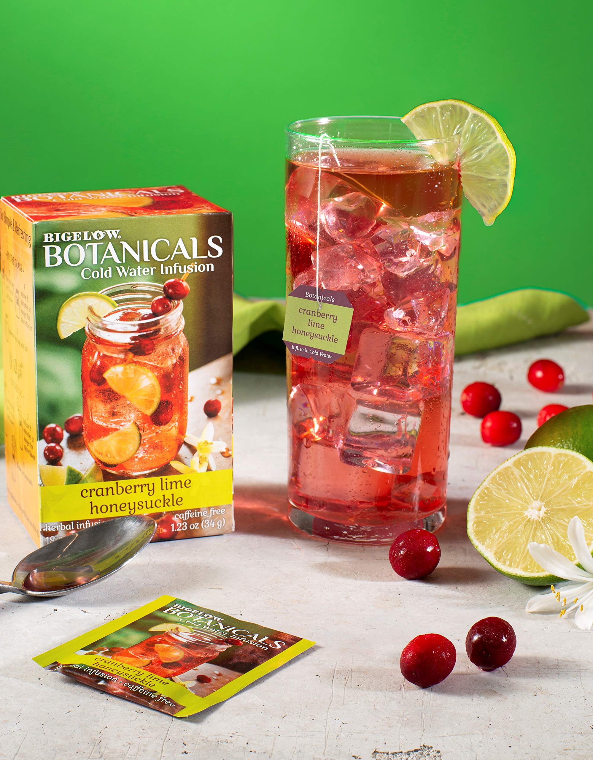 Bigelow Botanicals Cold Water Infusion Strawberry Lemon Orange Blossom Tea Bags 18 Count Box (Pack of 1), Herbal Infusion, Caffeine Free, 18 Tea Bags Total