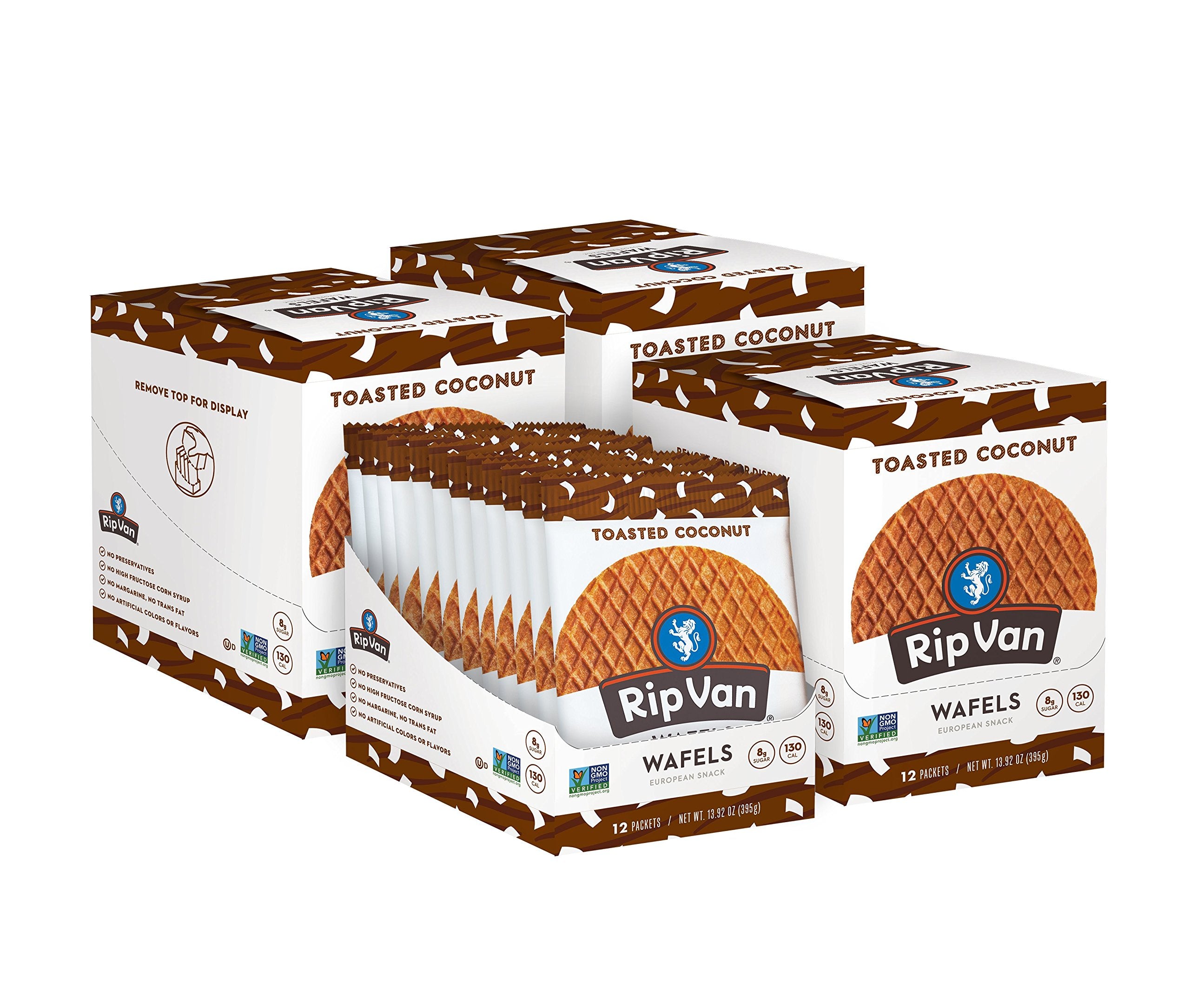 Rip Van Wafels Snack Wafels, Honey and Oats, 1.2oz, 16 Count