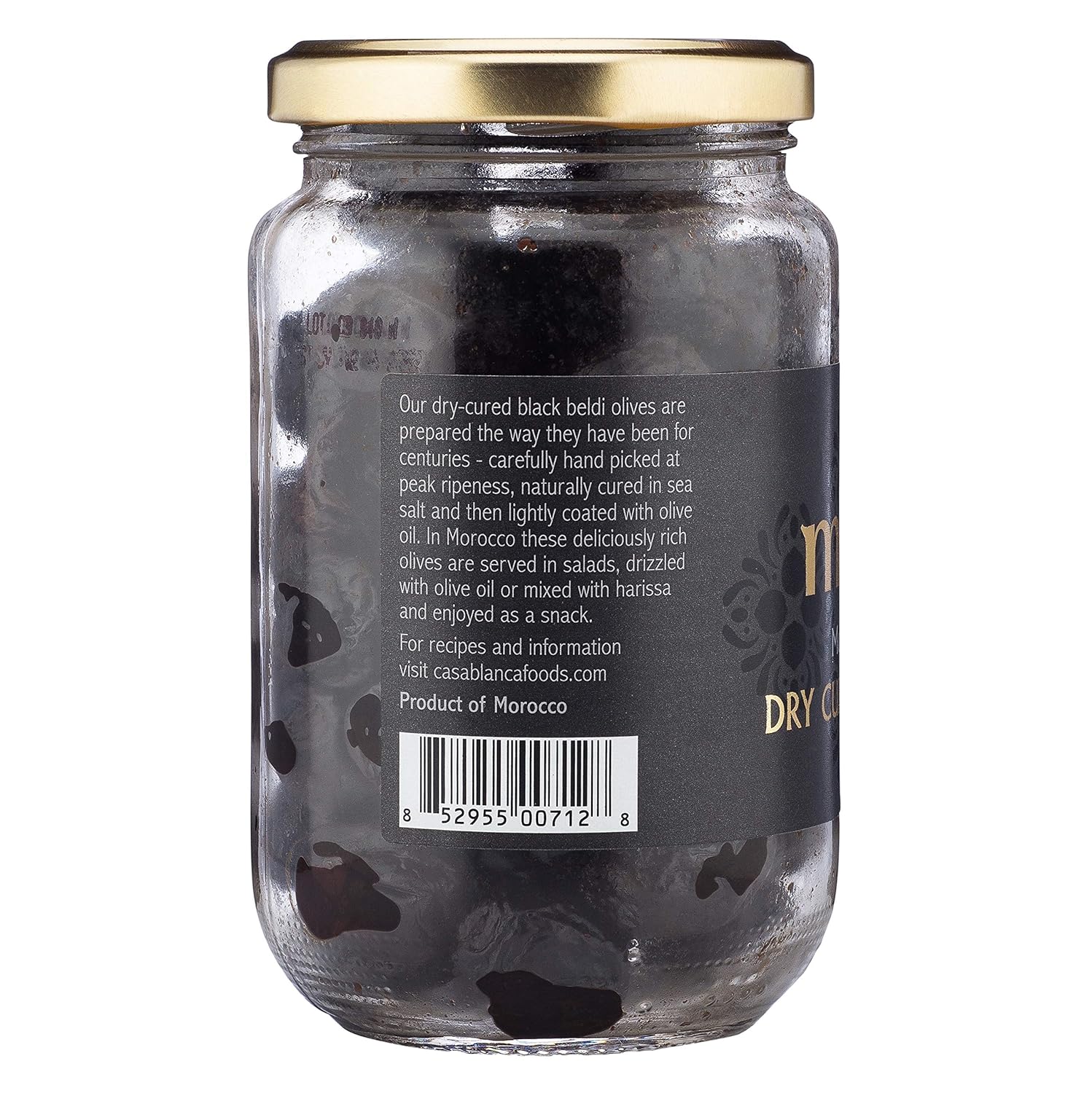 Mina Dry Cured Black Olives, 7 oz - Moroccan Olive Oil Cured Olives, Premium Handpicked and Naturally Cured Dried Olives, Non GMO, Gluten Free, Low Carb, Vegan, Great Paleo Keto Snacks