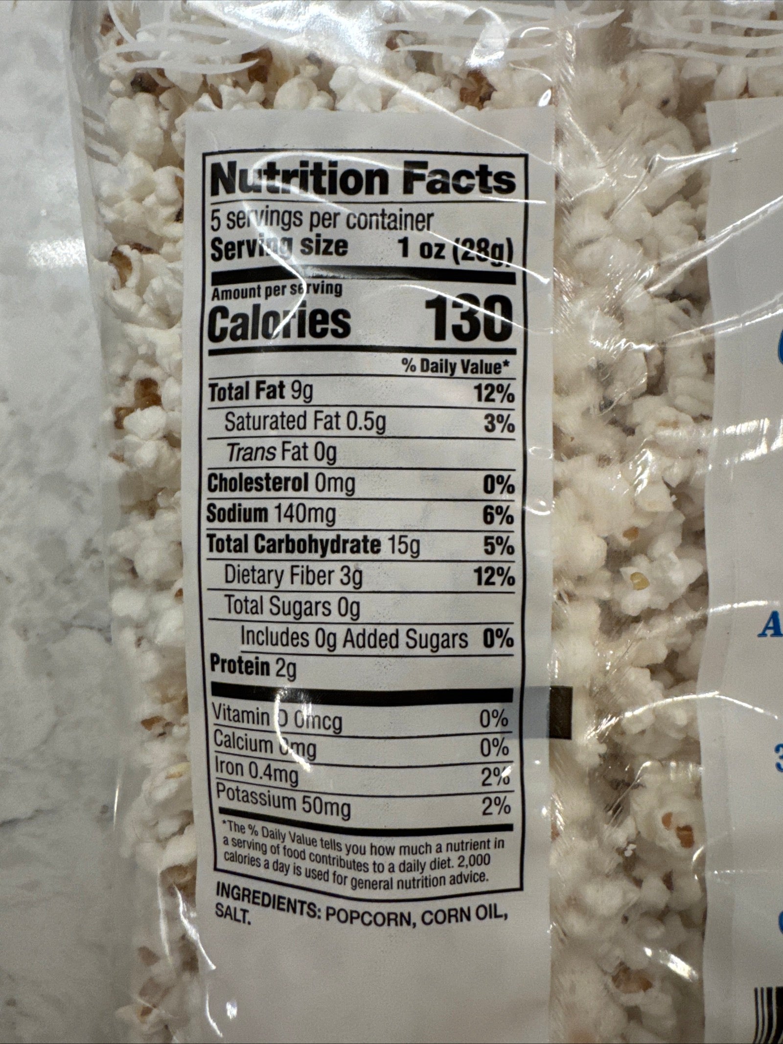 Calicorn Popcorn, 5oz, Salted Popcorn, Gluten Free, No Artificial Ingredients