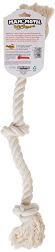 Mammoth Flossy Chews 100 Percent Natural Cotton Rope Dog Toys - Premium White Knot Dog Rope Toy - Interactive Dog Tug Toy - Tug Dog Chew Toy for Medium to Large Dogs - Large 25"