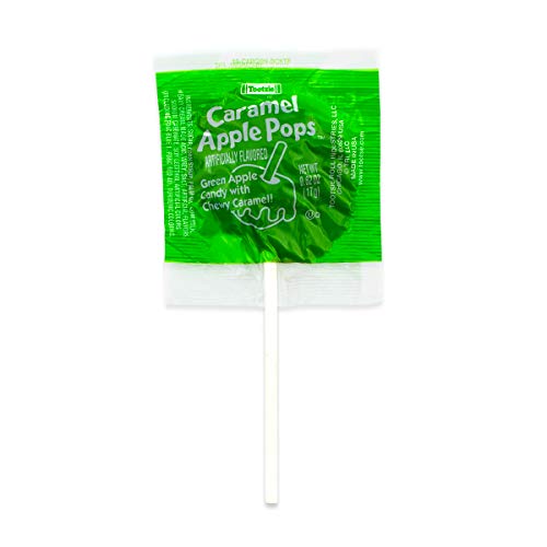 Tootsie Roll Caramel Apple Pops - Caramel Covered Green Apple Candy Lollipops - Gluten Free Candy with Display Box Package - 48 Count