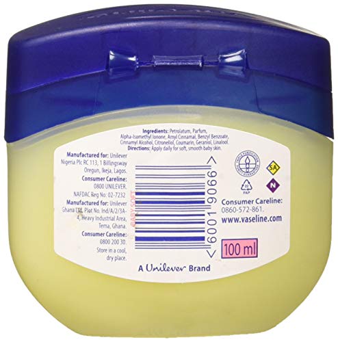 Vaseline Gentle Protective Petroleum Jelly Baby 3.4 Oz / 100 ML (Pack of 4)