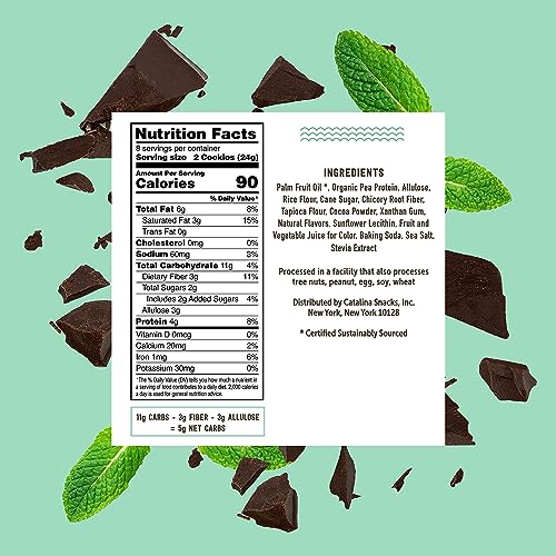 Catalina Crunch Chocolate Mint Keto Sandwich Cookies 6.8 Oz Box | Keto Snacks | Low Carb, Low Sugar | Vegan Cookies, Plant Based Protein Cookies | Keto Friendly Foods, Keto Dessert