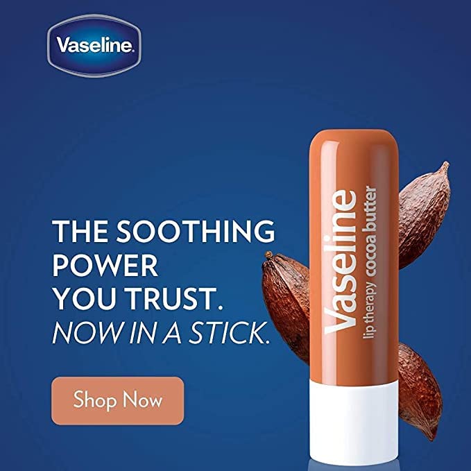 Vaseline Lip Therapy Stick, Cocoa Butter Variety Pack | Petroleum Jelly Vaseline Lip Balm | 4.8g each (4 Pack), Cream White